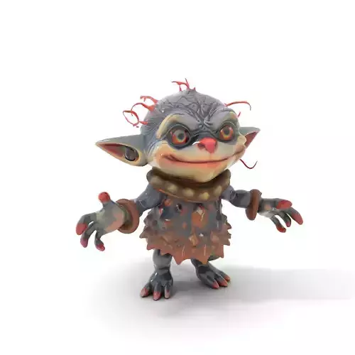 Spiky Goblin Creature  Rigged and Animated Fantasy Character Model