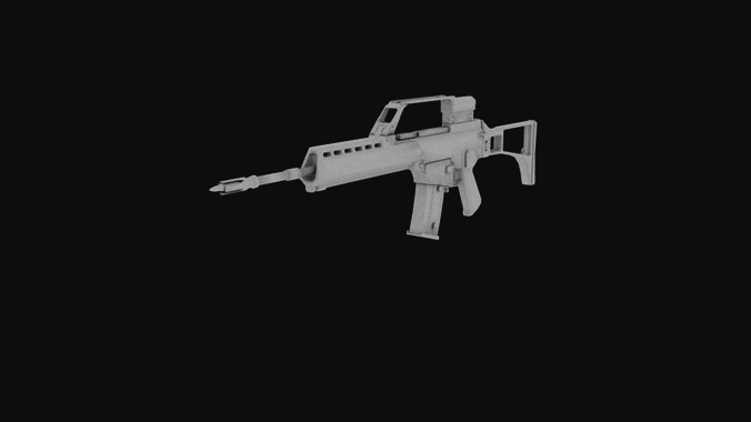 Low HK G36E Low-poly 3D model Low HK G36E Low-poly 3D model