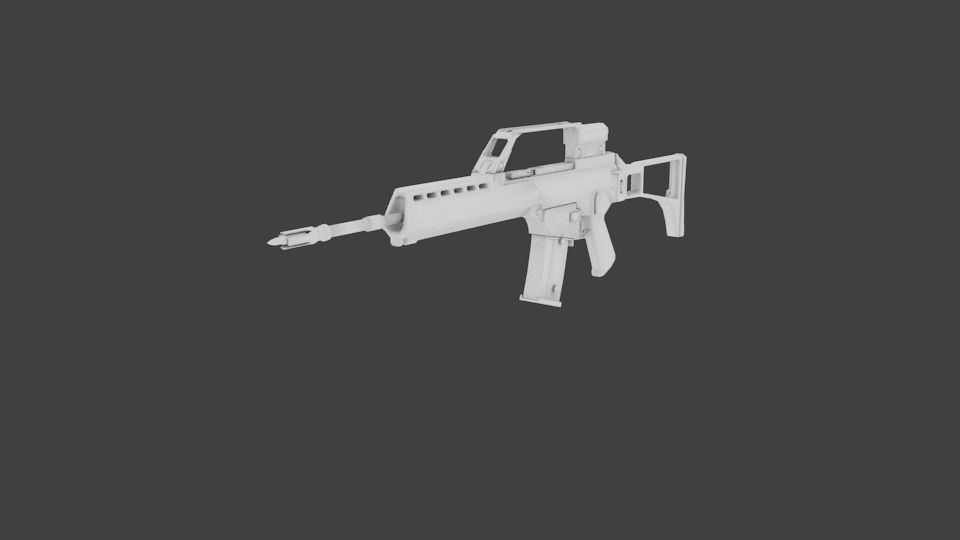 Low HK G36E Low-poly 3D model_0