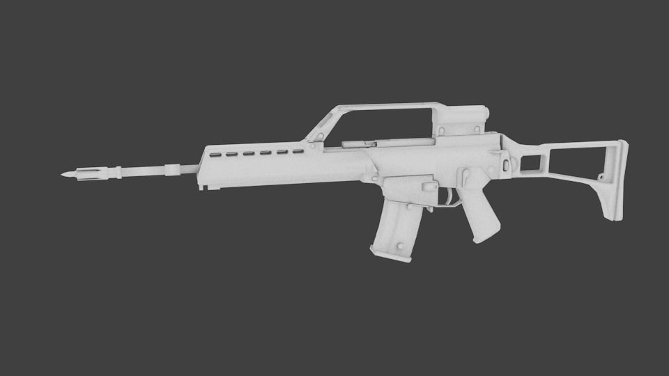 Low HK G36E Low-poly 3D model_1