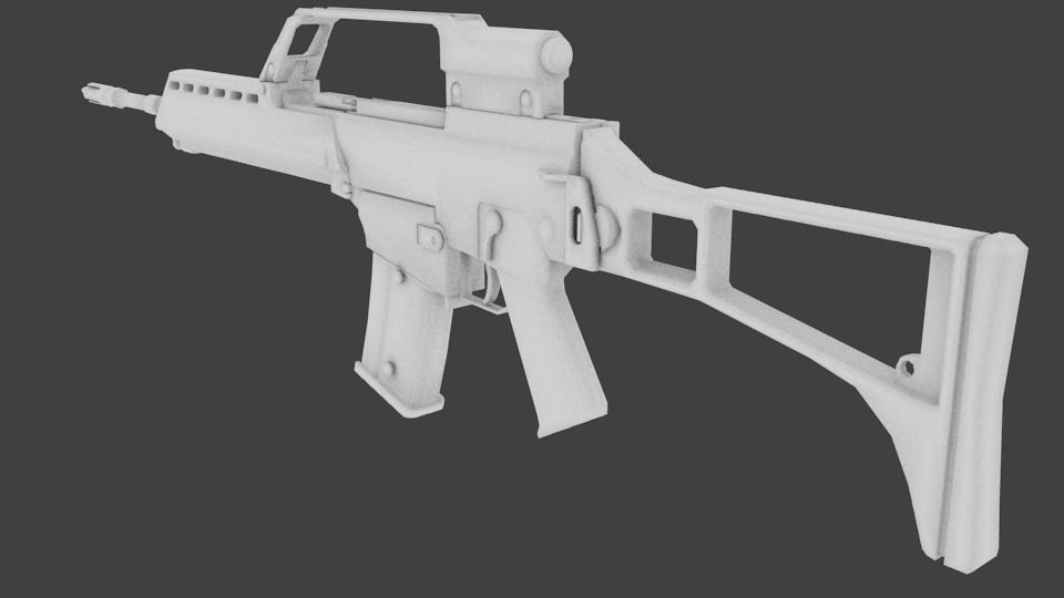 Low HK G36E Low-poly 3D model_3