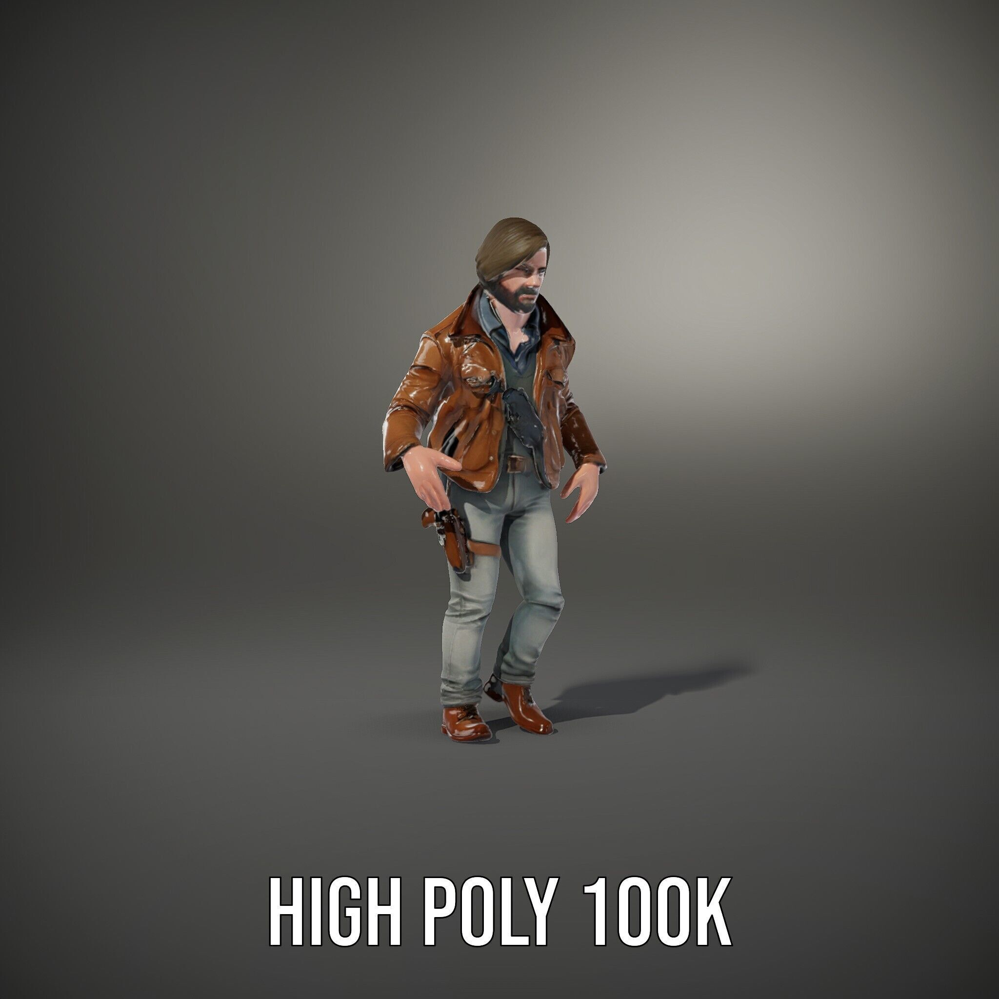 Adventurer Rigged and Animated D Character Model Low-poly 3D model_10