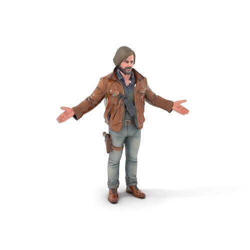 Adventurer Rigged and Animated D Character Model Low-poly 3D model