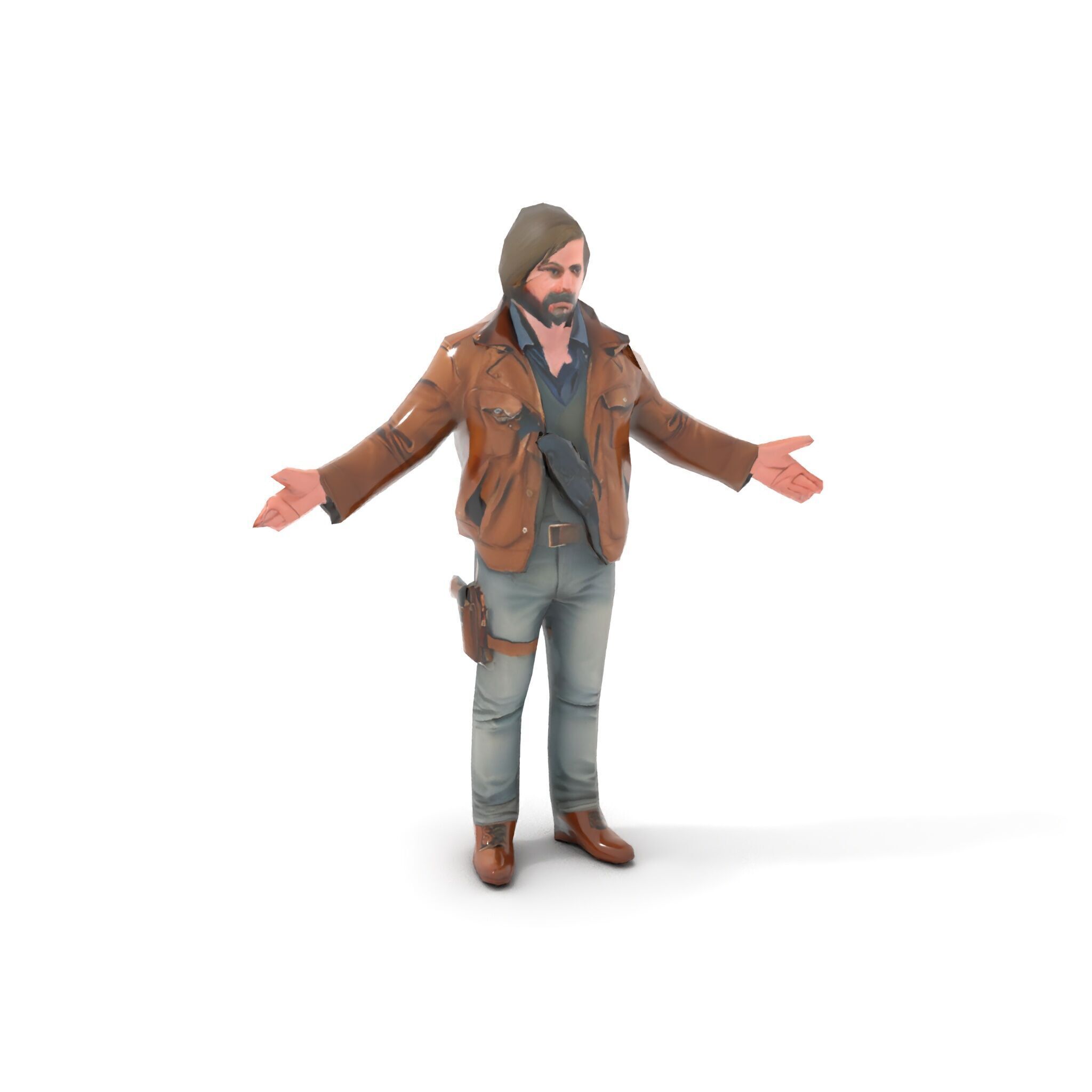 Adventurer Rigged and Animated D Character Model Low-poly 3D model_9