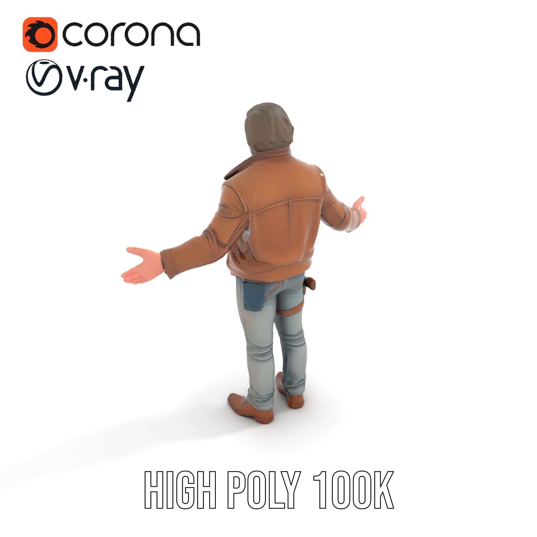 Adventurer Rigged and Animated D Character Model Low-poly 3D model_23