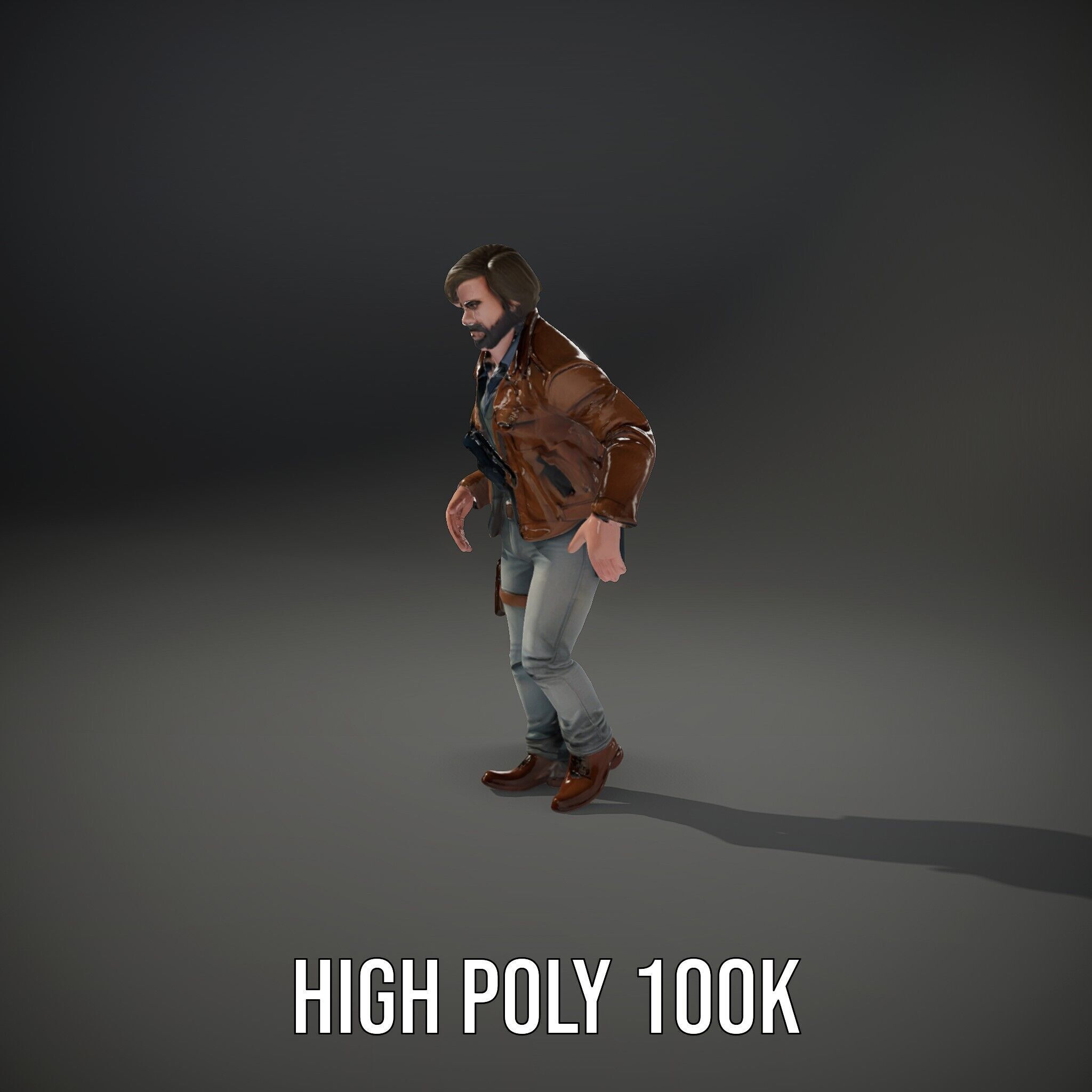 Adventurer Rigged and Animated D Character Model Low-poly 3D model_8