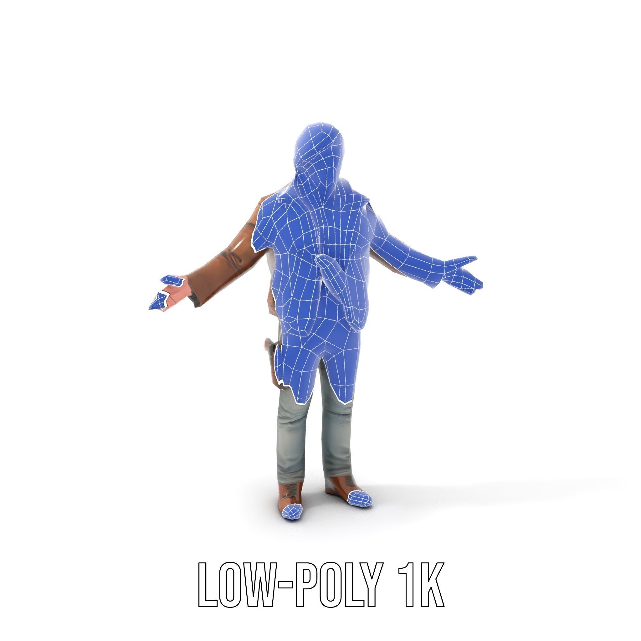 Adventurer Rigged and Animated D Character Model Low-poly 3D model_22