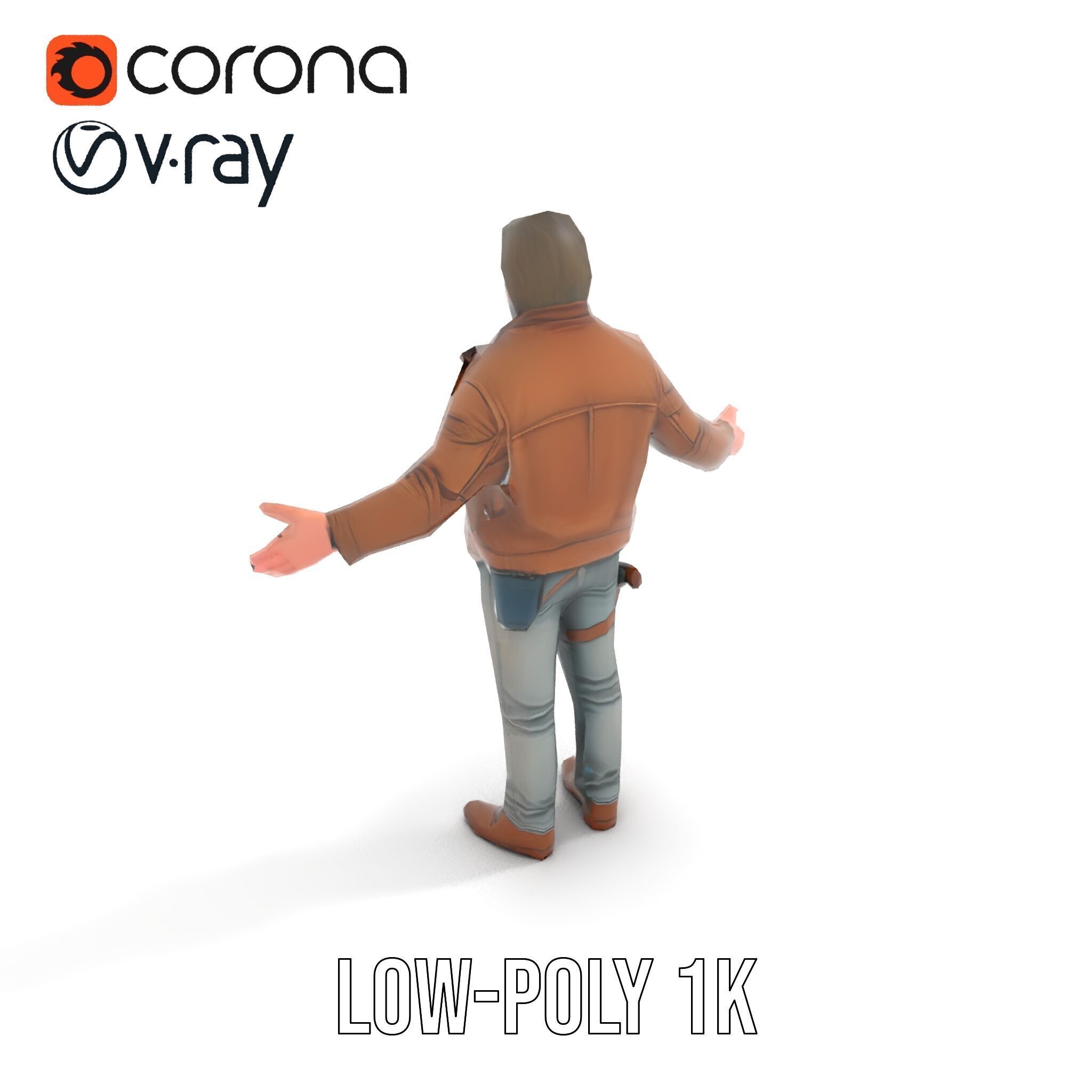 Adventurer Rigged and Animated D Character Model Low-poly 3D model_7