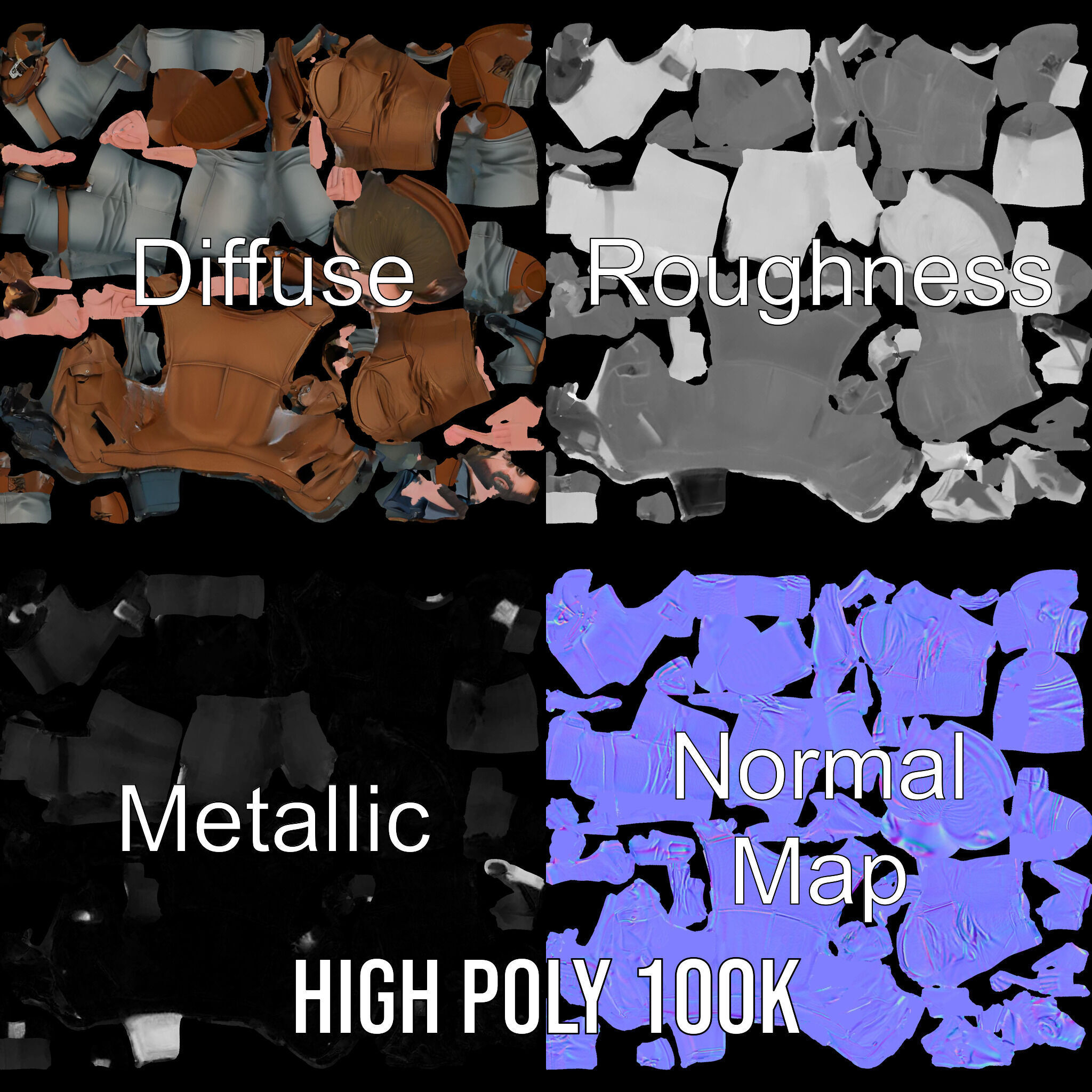 Adventurer Rigged and Animated D Character Model Low-poly 3D model_3