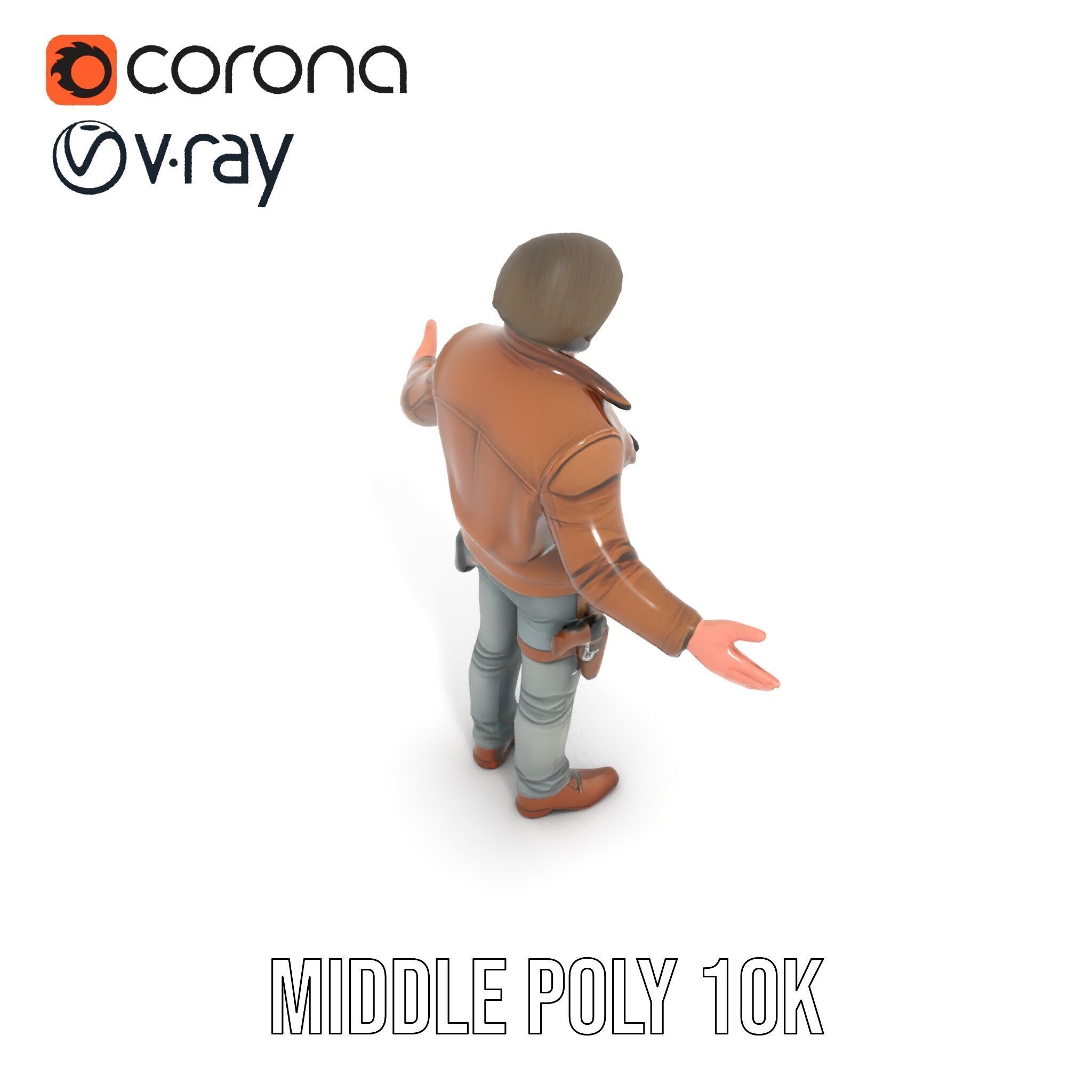 Adventurer Rigged and Animated D Character Model Low-poly 3D model_13