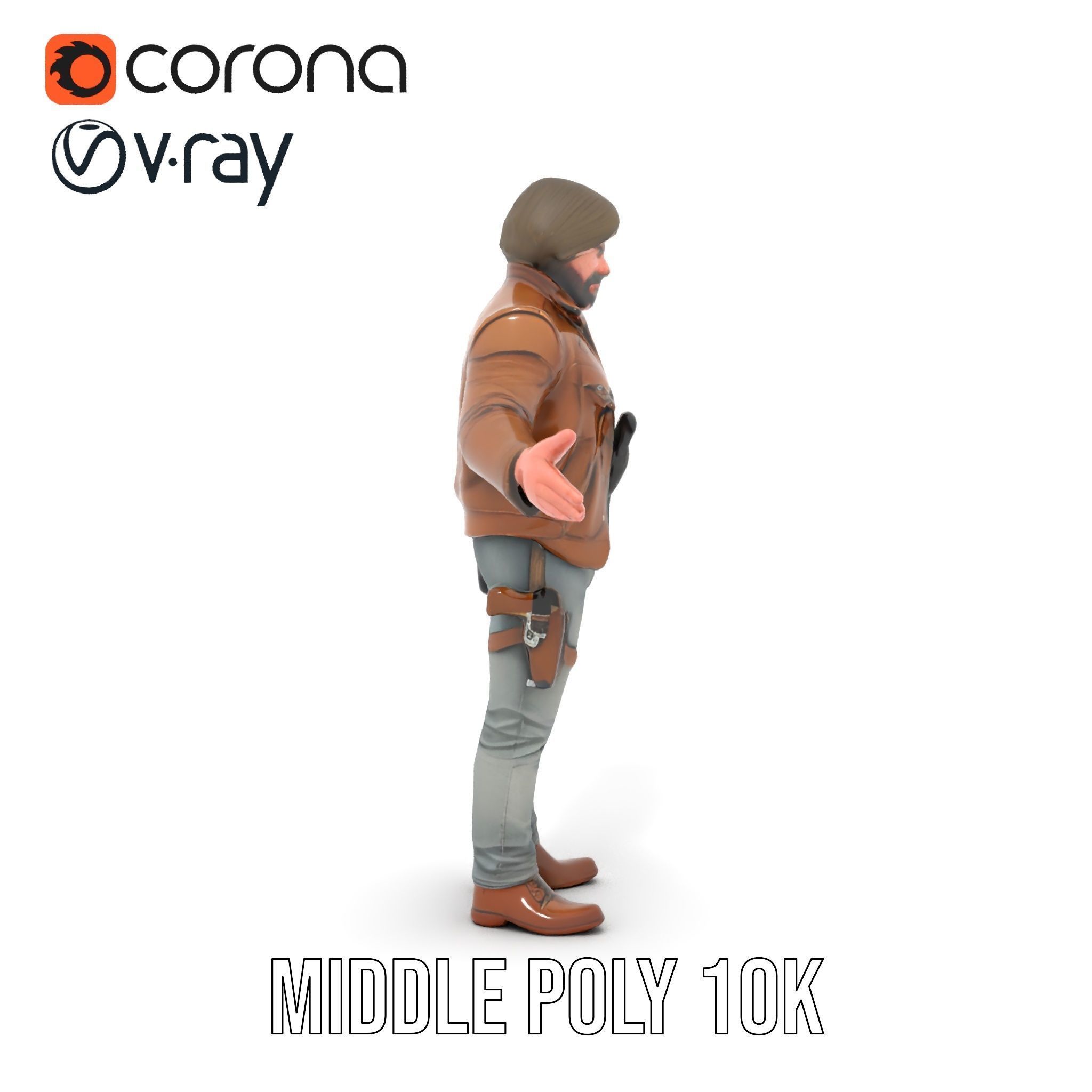 Adventurer Rigged and Animated D Character Model Low-poly 3D model_34