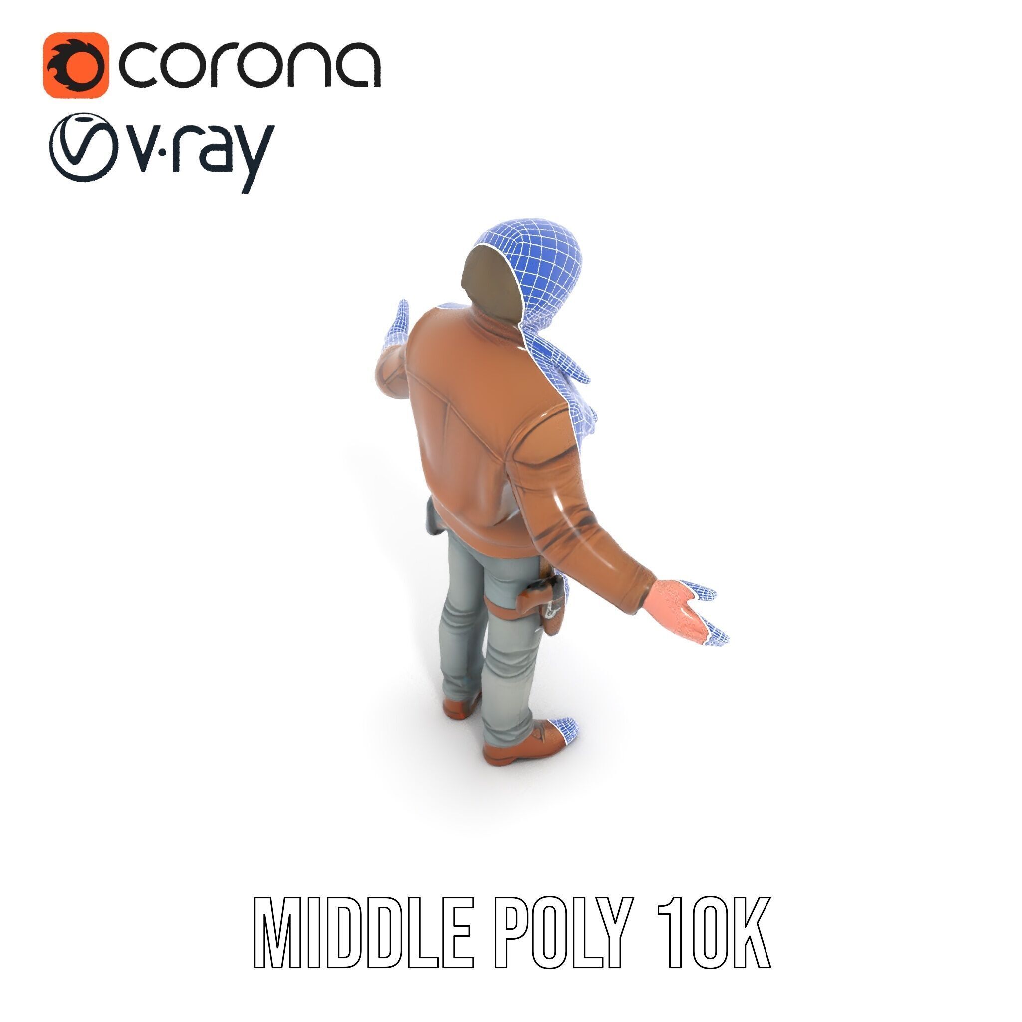 Adventurer Rigged and Animated D Character Model Low-poly 3D model_32