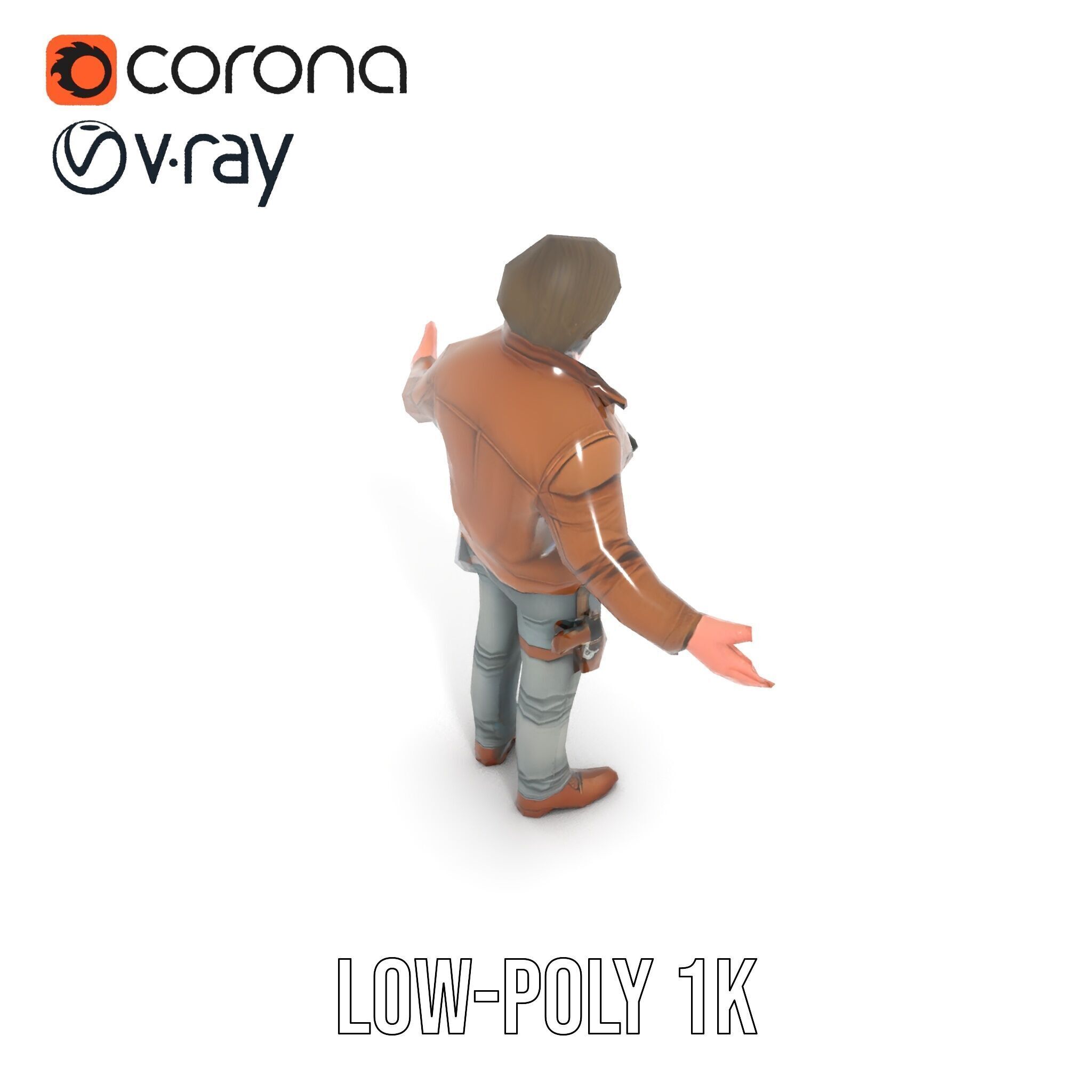 Adventurer Rigged and Animated D Character Model Low-poly 3D model_31