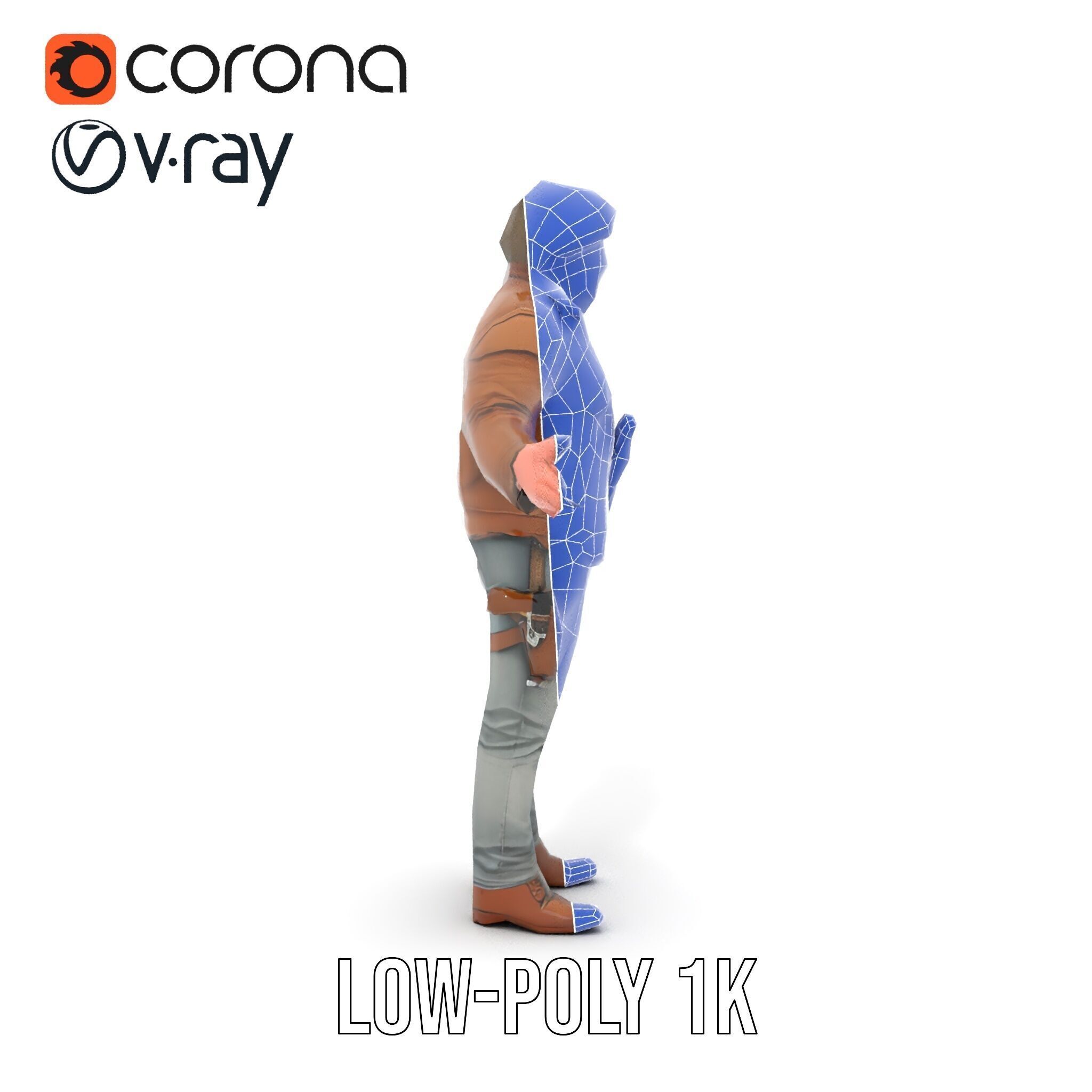 Adventurer Rigged and Animated D Character Model Low-poly 3D model_25