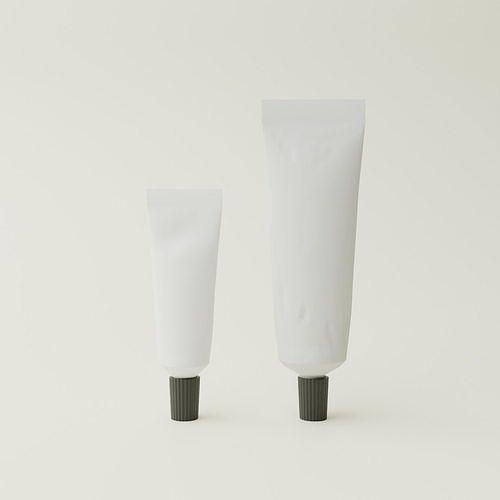 Aluminium Tube Cream toothpaste Lotion skincare lip balm 3D model
