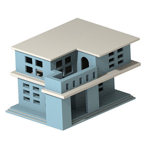 Exquisite Cartoon Villa 3D print model