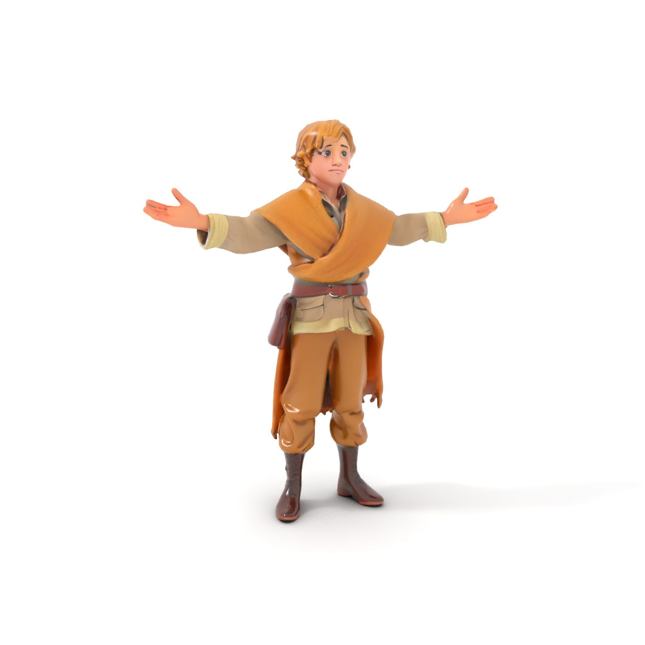 Medieval Young Adventurer Rigged and Animated D Model Low-poly 3D model_12