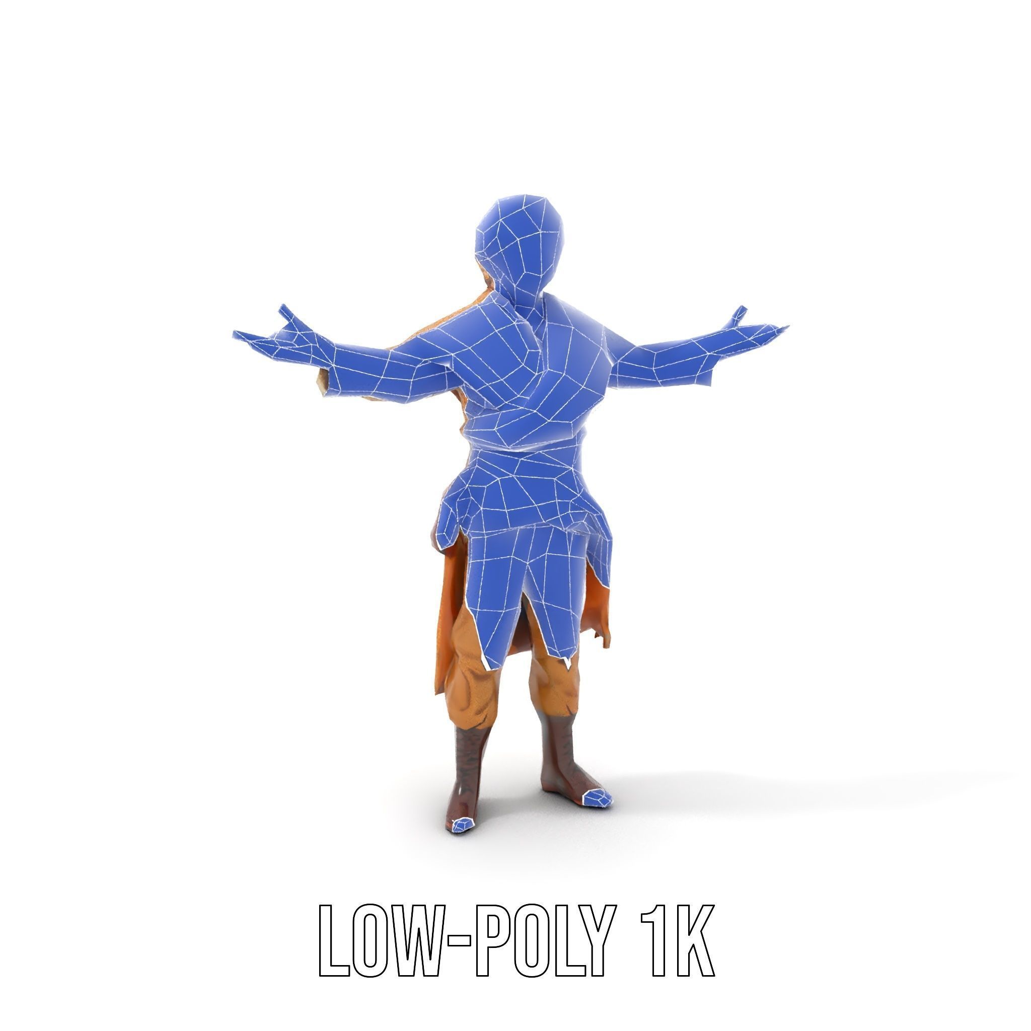 Medieval Young Adventurer Rigged and Animated D Model Low-poly 3D model_21