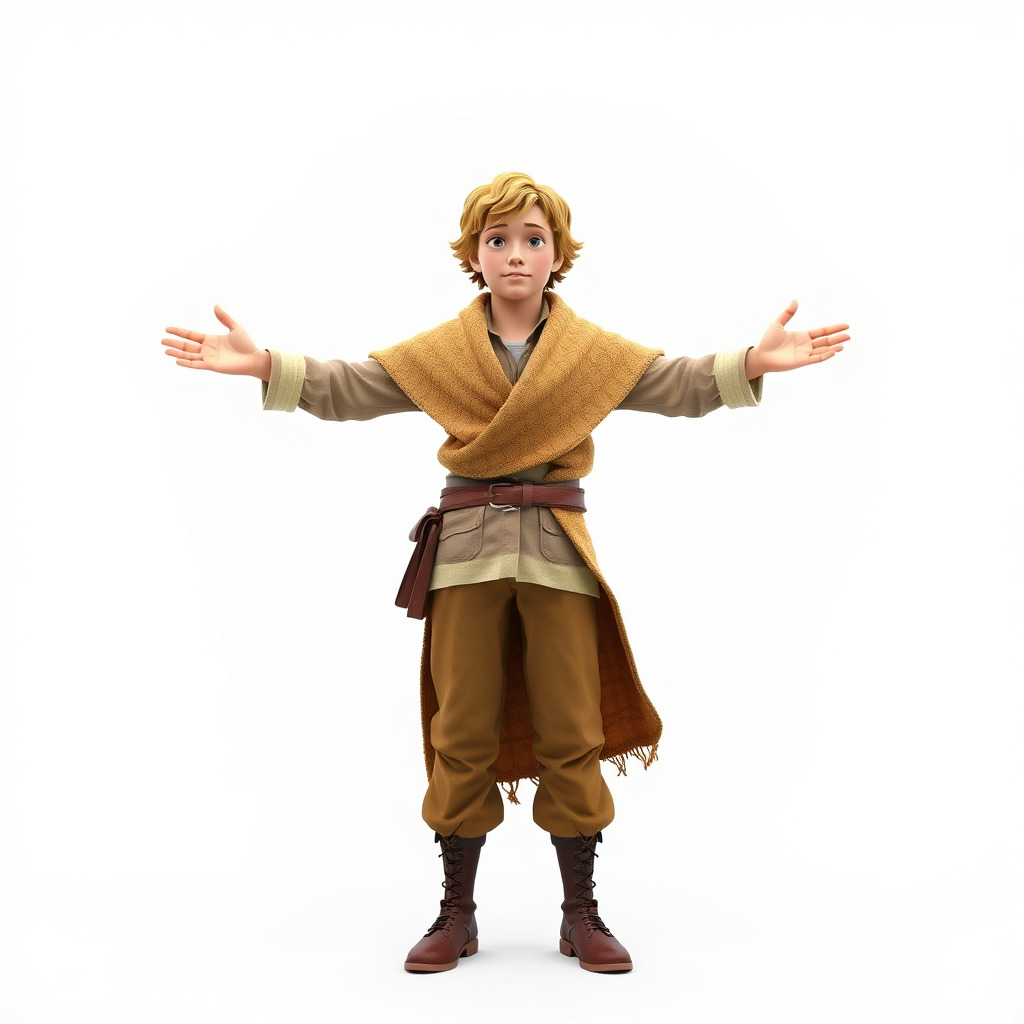 Medieval Young Adventurer Rigged and Animated D Model Low-poly 3D model_2