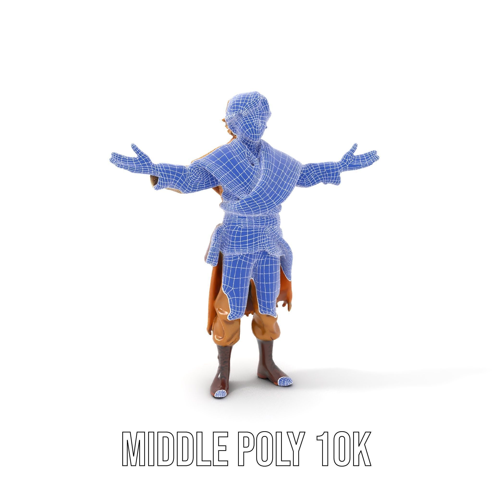 Medieval Young Adventurer Rigged and Animated D Model Low-poly 3D model_20
