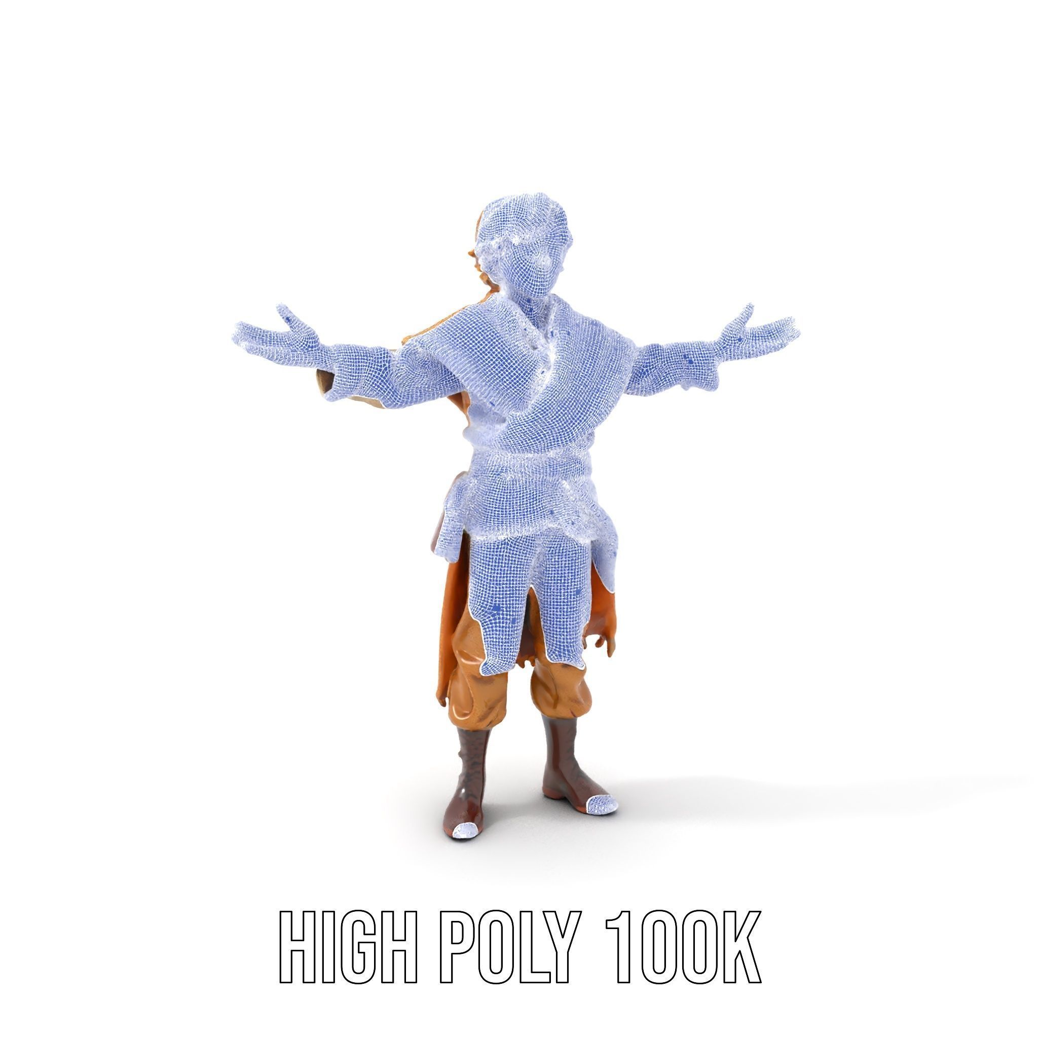 Medieval Young Adventurer Rigged and Animated D Model Low-poly 3D model_4