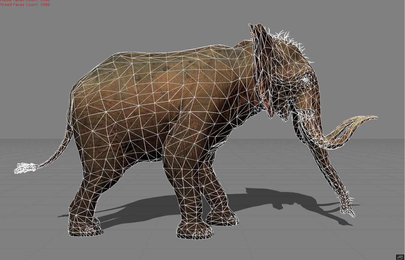 Elephant Animal  Low-poly 3D model_6