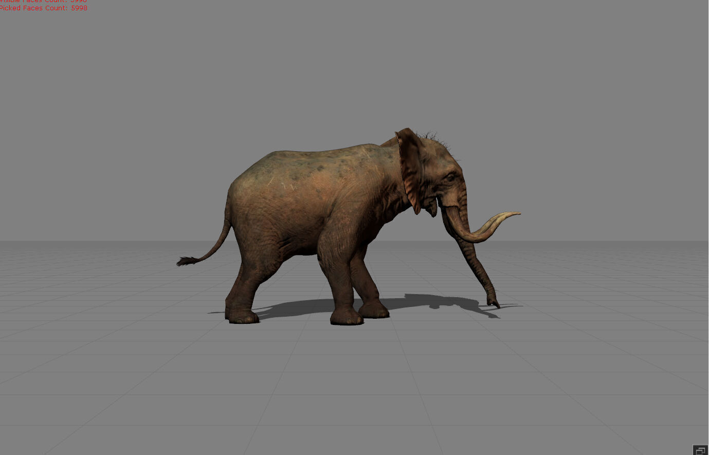 Elephant Animal  Low-poly 3D model_1