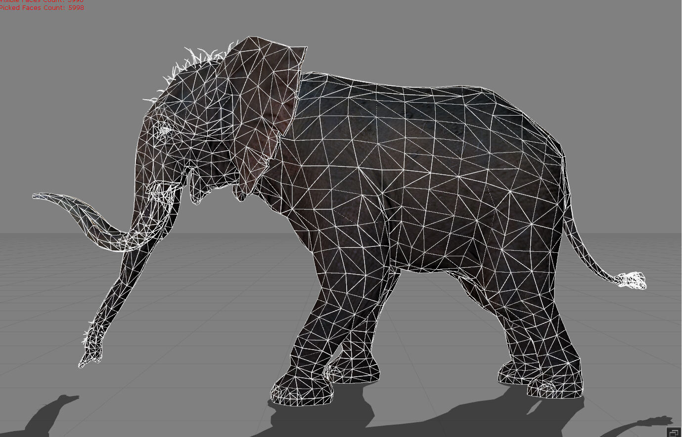 Elephant Animal  Low-poly 3D model_7
