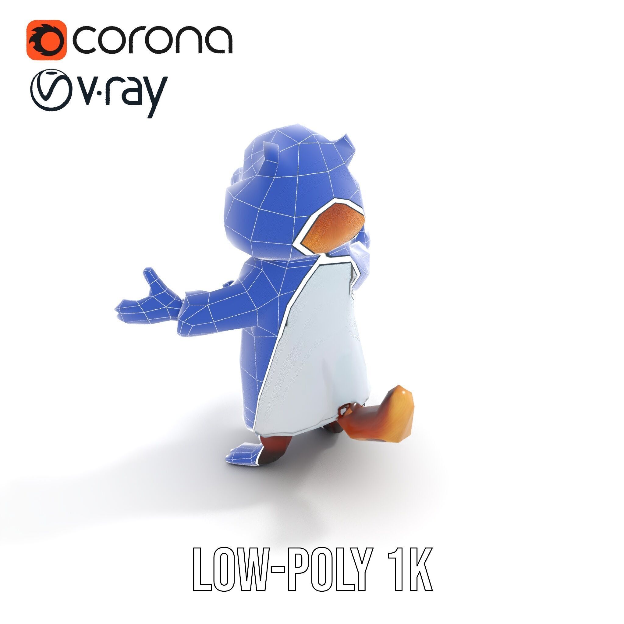 Cheerful Chipmunk Scientist Rigged and Animated D Model Low-poly 3D model_13