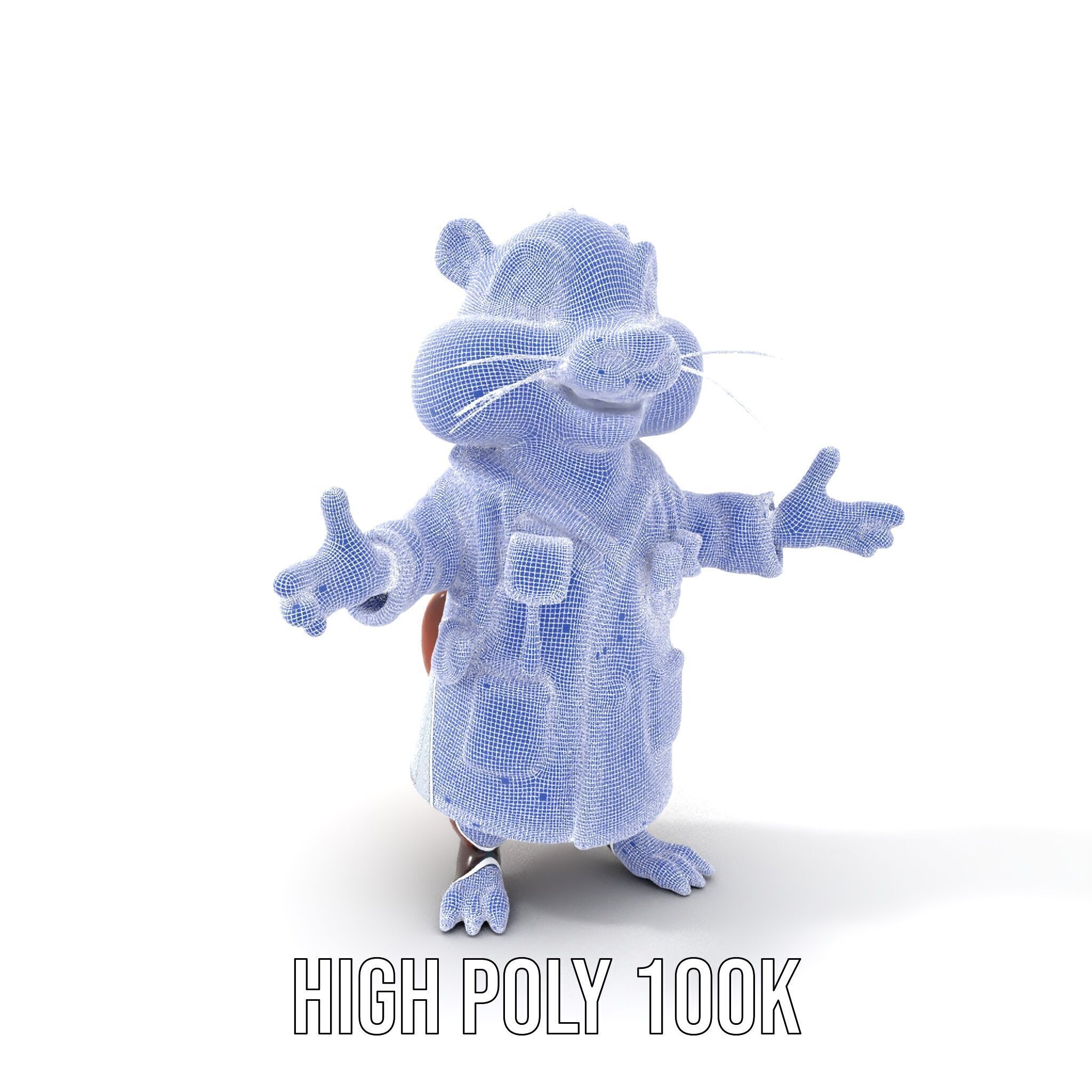 Cheerful Chipmunk Scientist Rigged and Animated D Model Low-poly 3D model_4