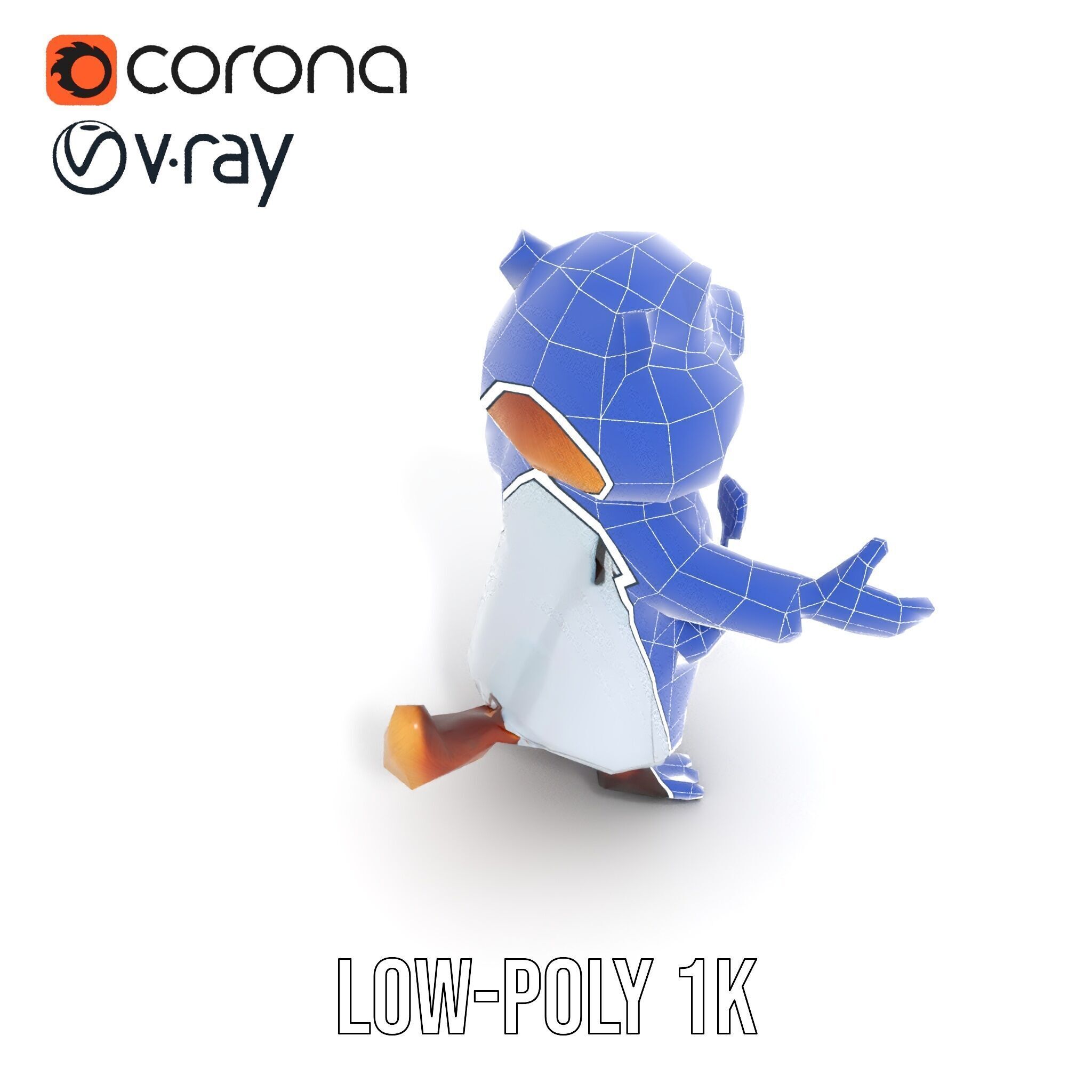 Cheerful Chipmunk Scientist Rigged and Animated D Model Low-poly 3D model_8