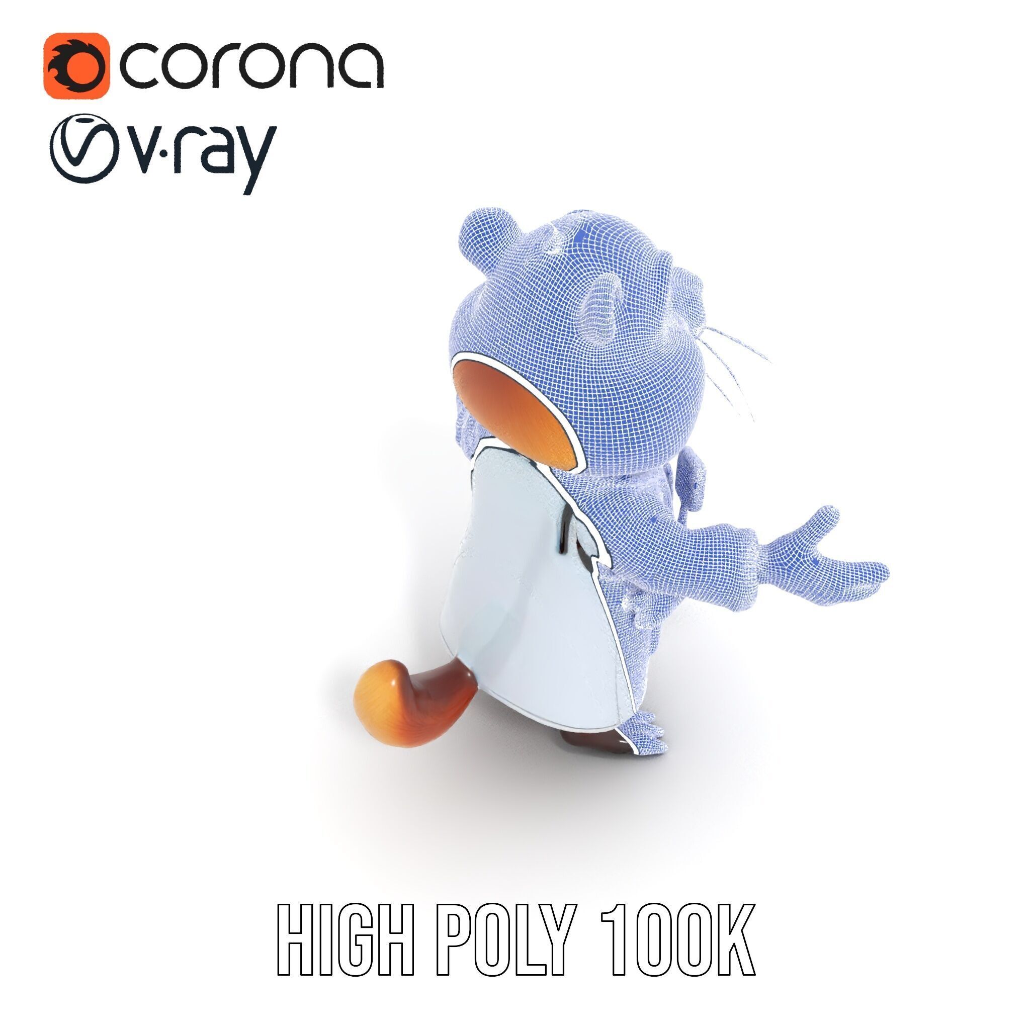 Cheerful Chipmunk Scientist Rigged and Animated D Model Low-poly 3D model_34