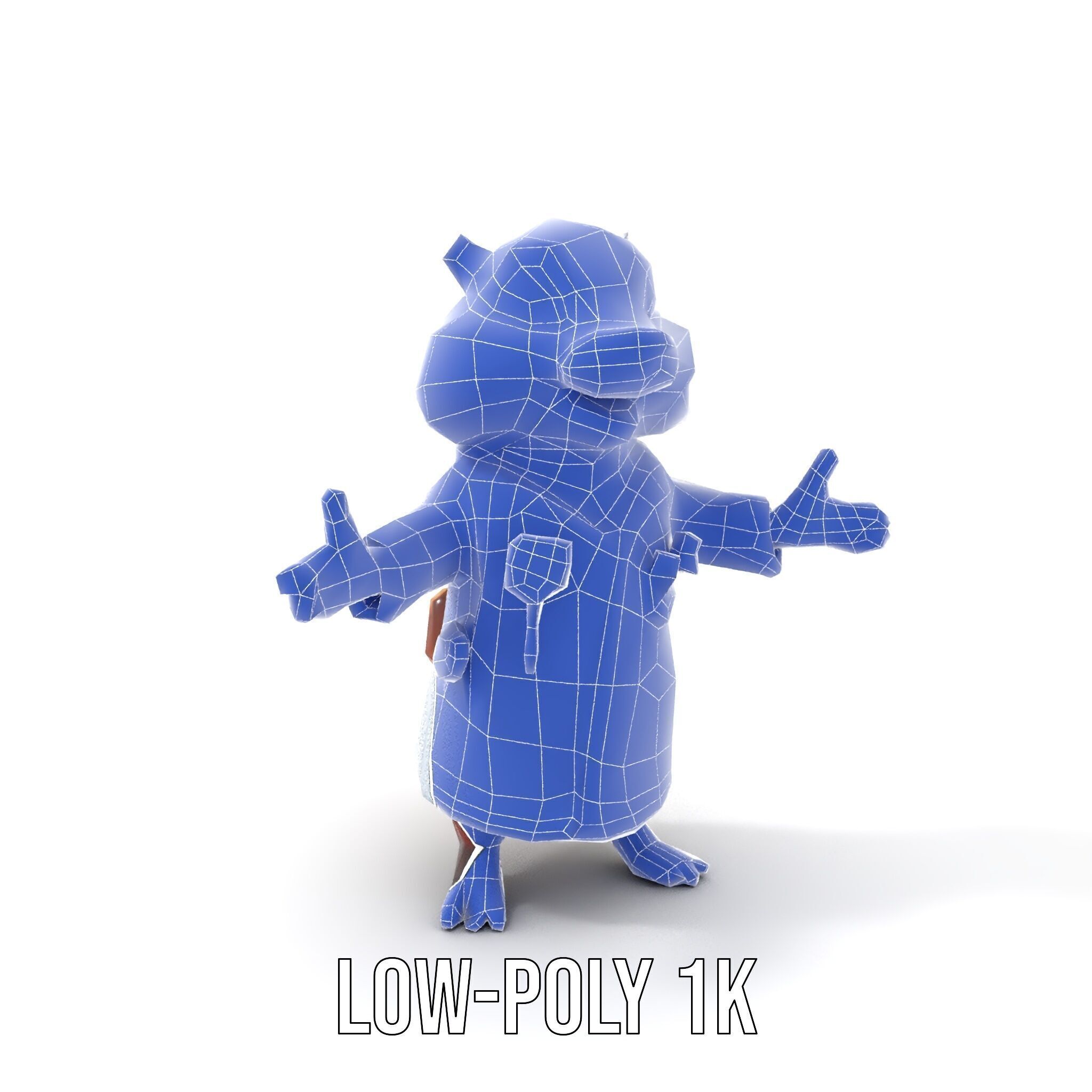 Cheerful Chipmunk Scientist Rigged and Animated D Model Low-poly 3D model_11