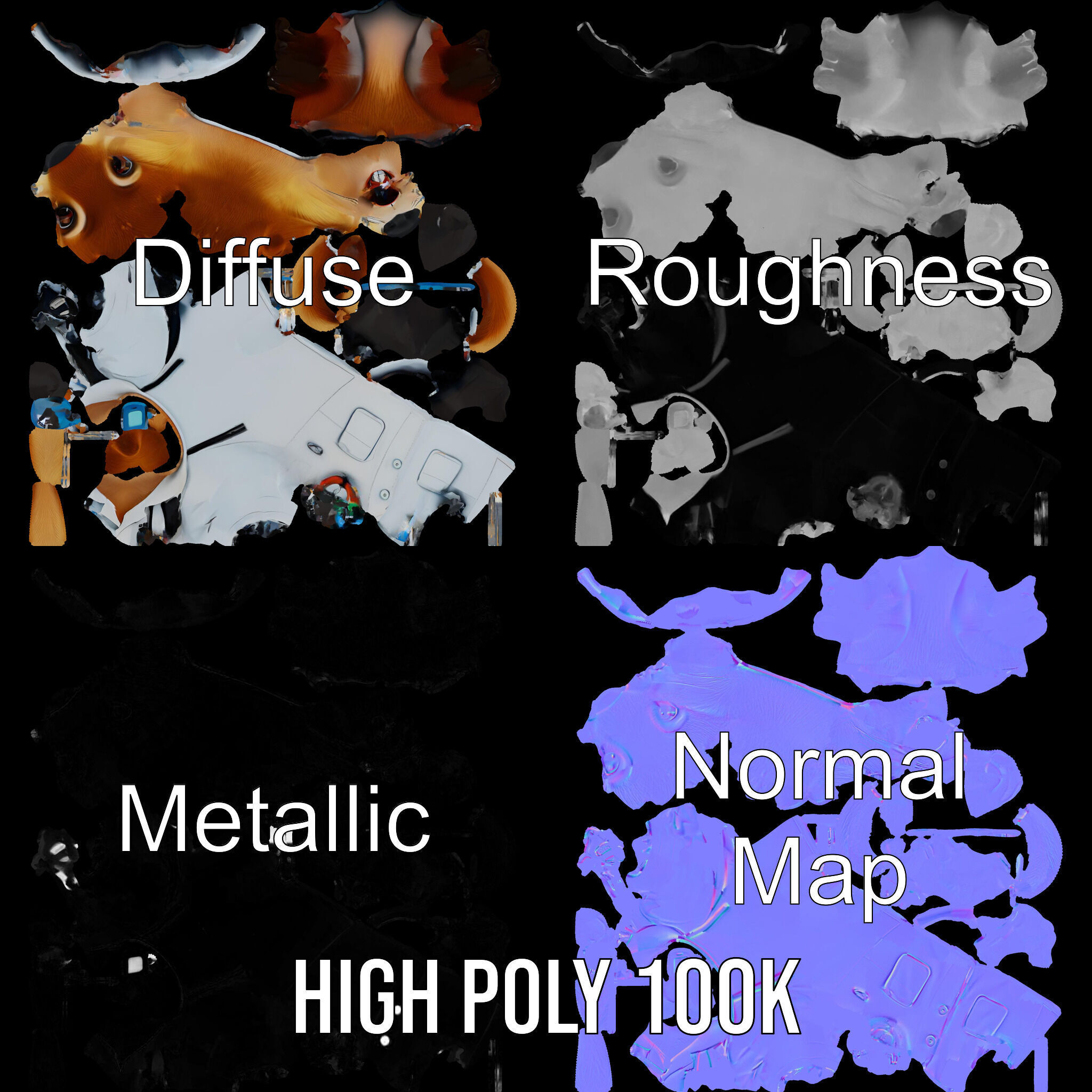 Cheerful Chipmunk Scientist Rigged and Animated D Model Low-poly 3D model_3