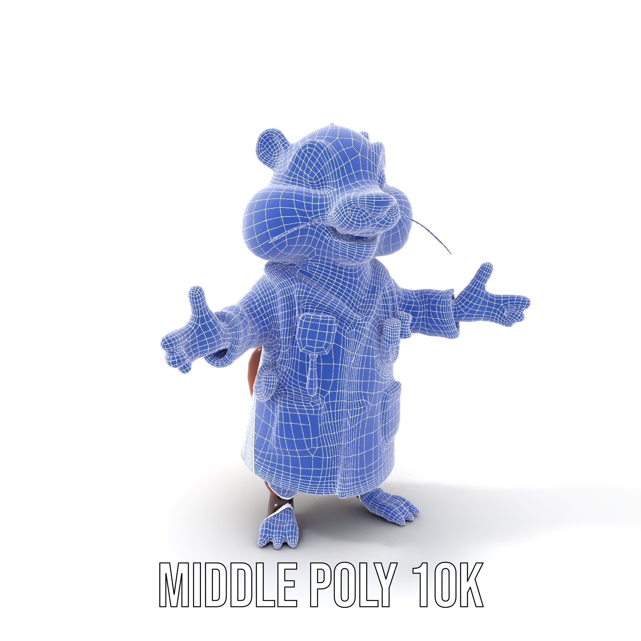 Cheerful Chipmunk Scientist Rigged and Animated D Model Low-poly 3D model_24