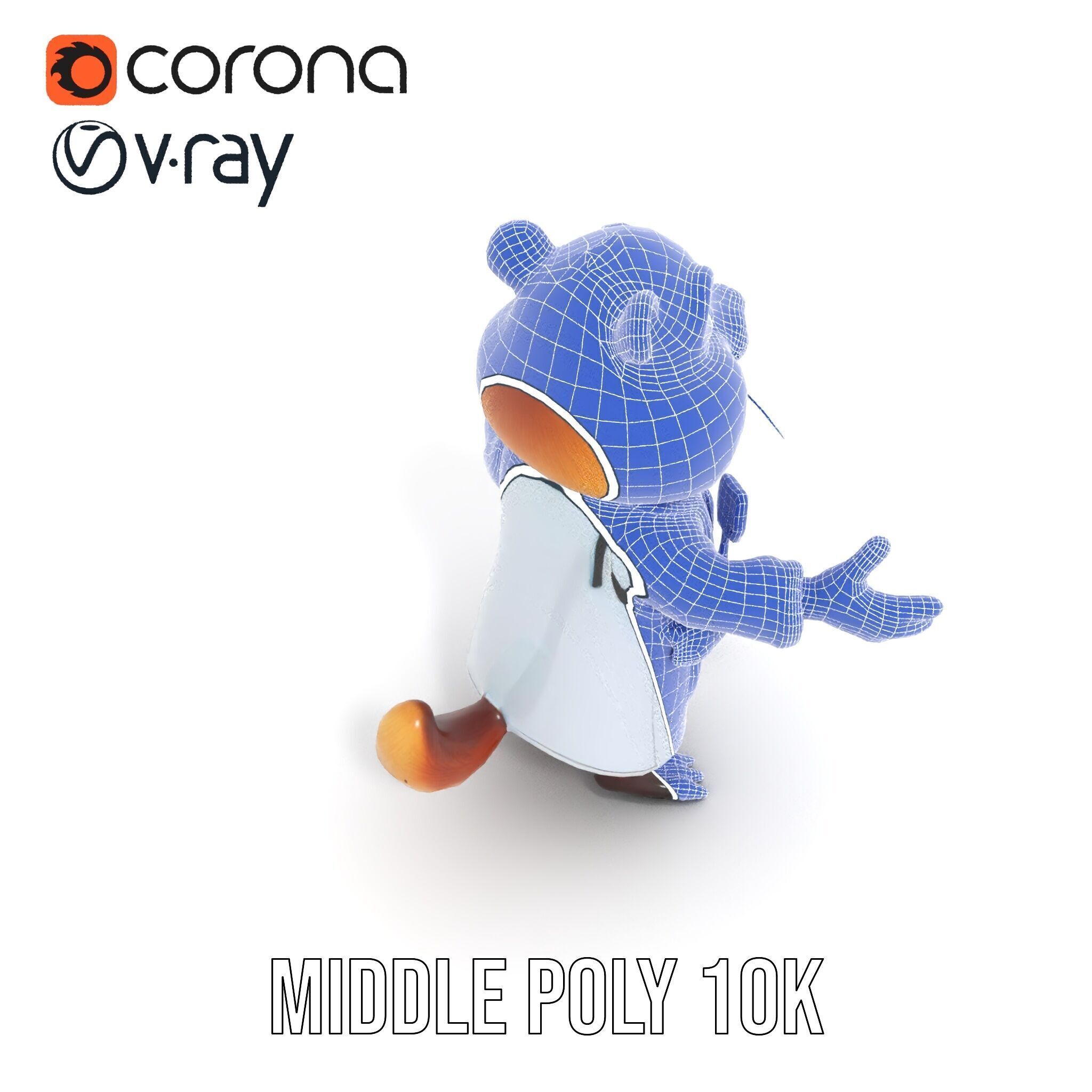 Cheerful Chipmunk Scientist Rigged and Animated D Model Low-poly 3D model_18