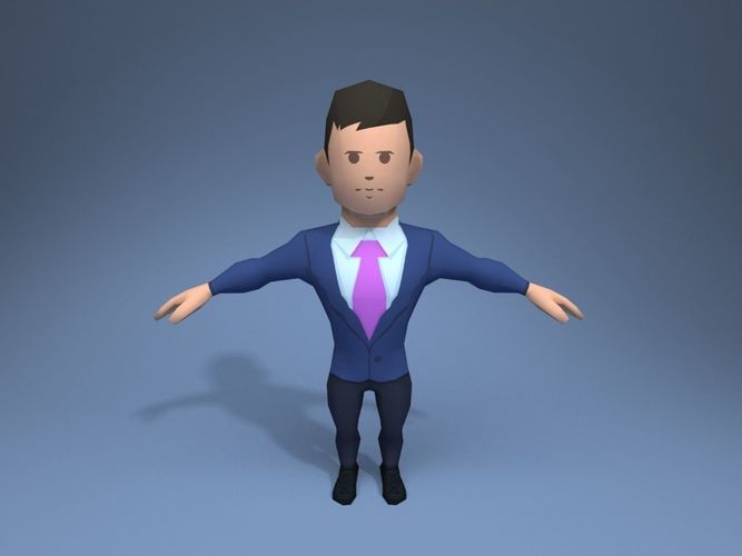 Office Worker Low-poly 3D model