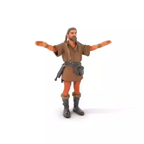 Medieval Warrior D Character Model Rigged and Animated