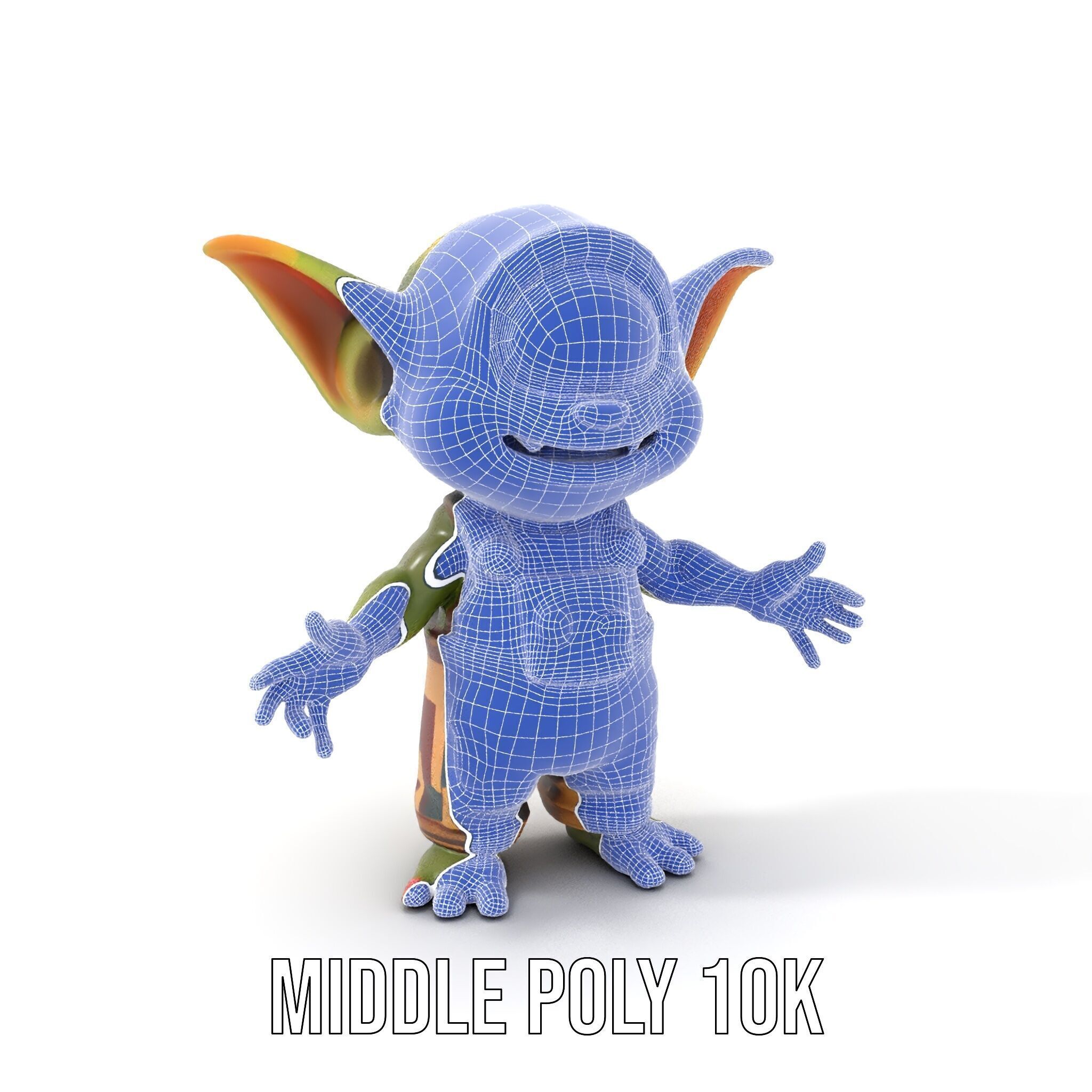 Cyclopean Goblin Child  Rigged and Animated D Character Model Low-poly 3D model_21