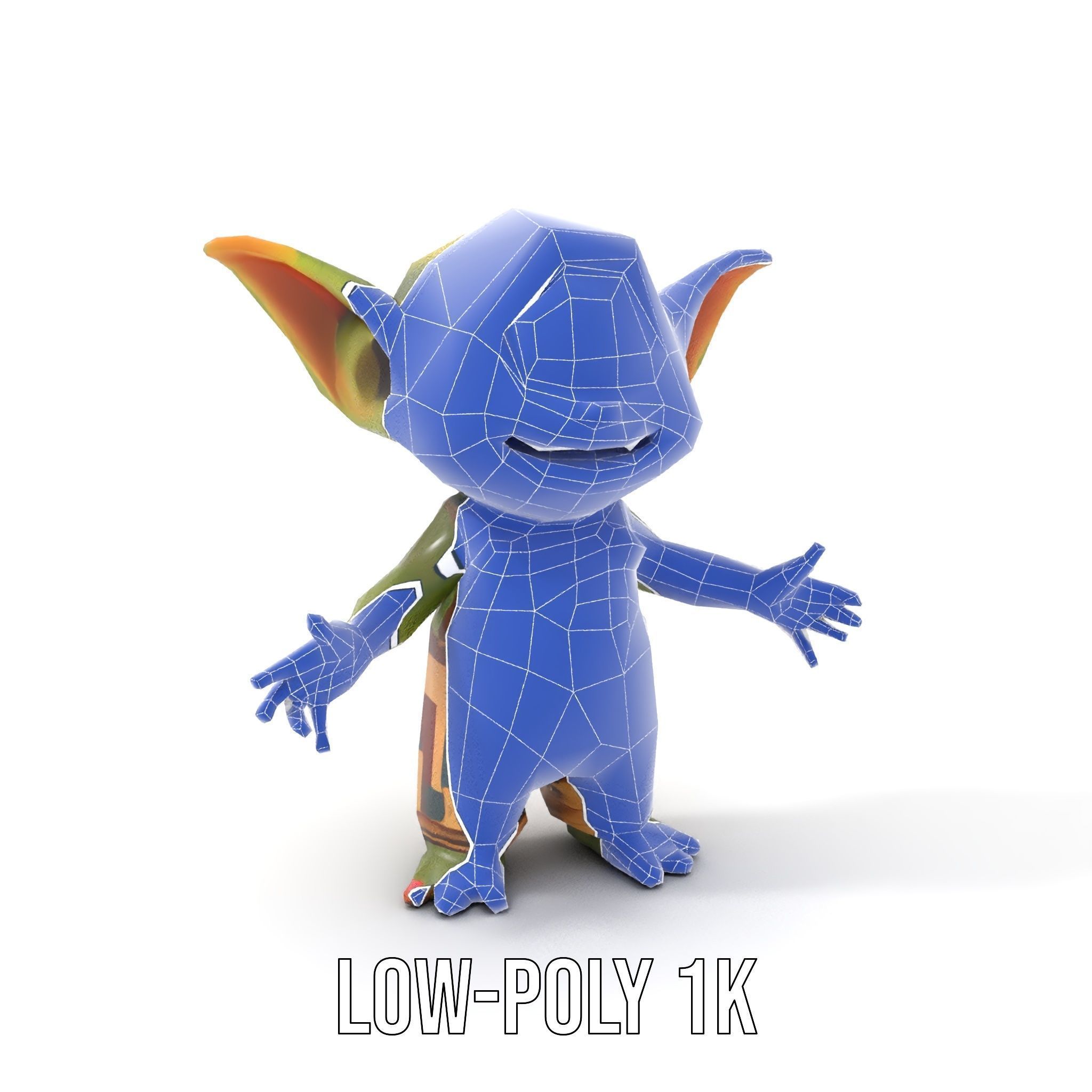 Cyclopean Goblin Child  Rigged and Animated D Character Model Low-poly 3D model_22