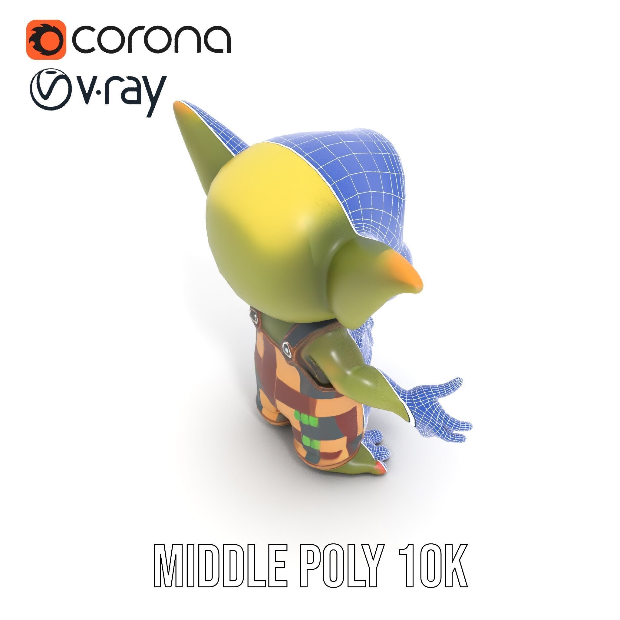 Cyclopean Goblin Child  Rigged and Animated D Character Model Low-poly 3D model_30