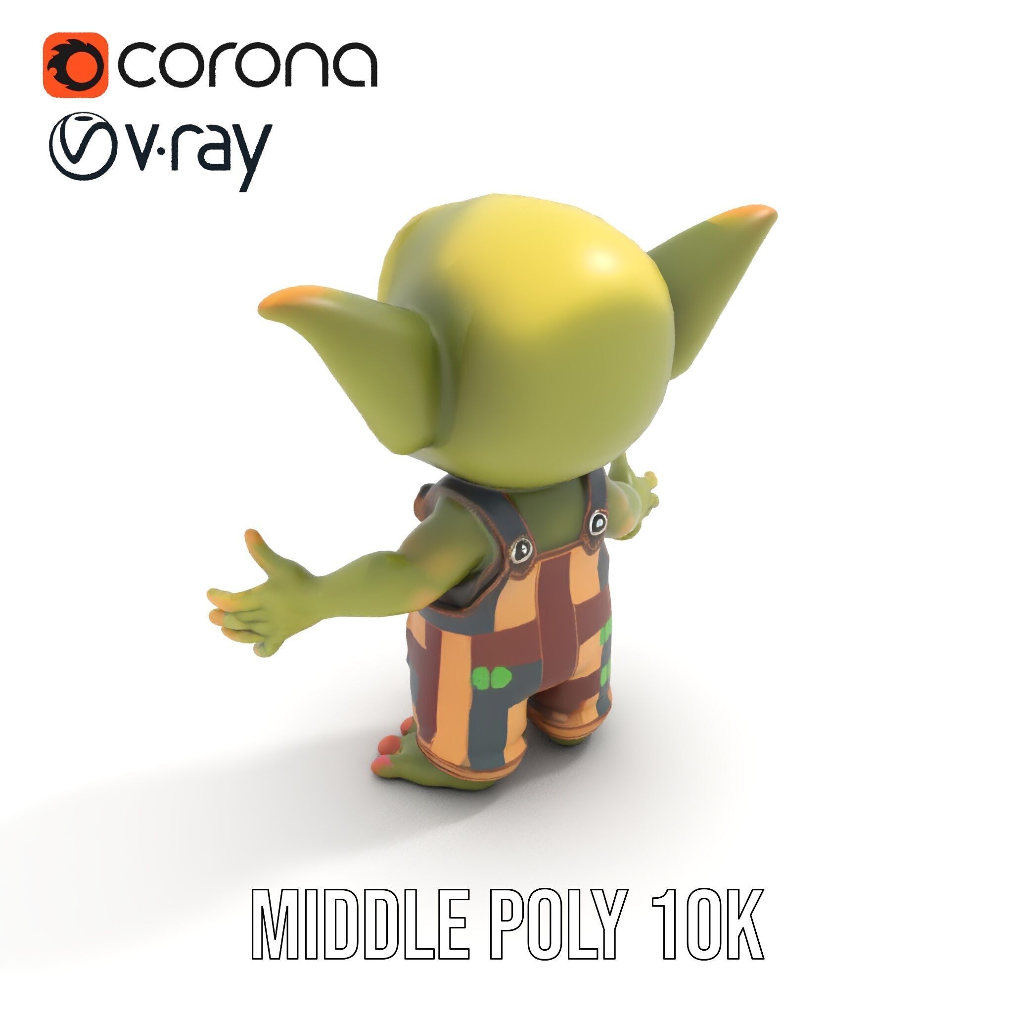 Cyclopean Goblin Child  Rigged and Animated D Character Model Low-poly 3D model_18