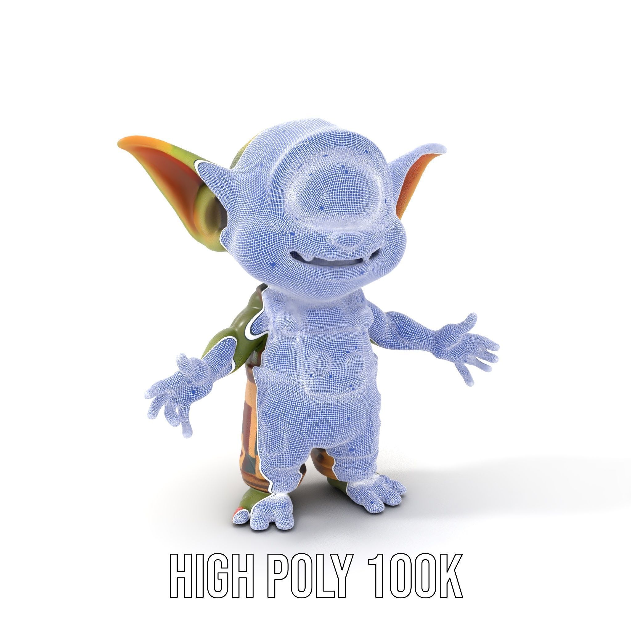 Cyclopean Goblin Child  Rigged and Animated D Character Model Low-poly 3D model_4