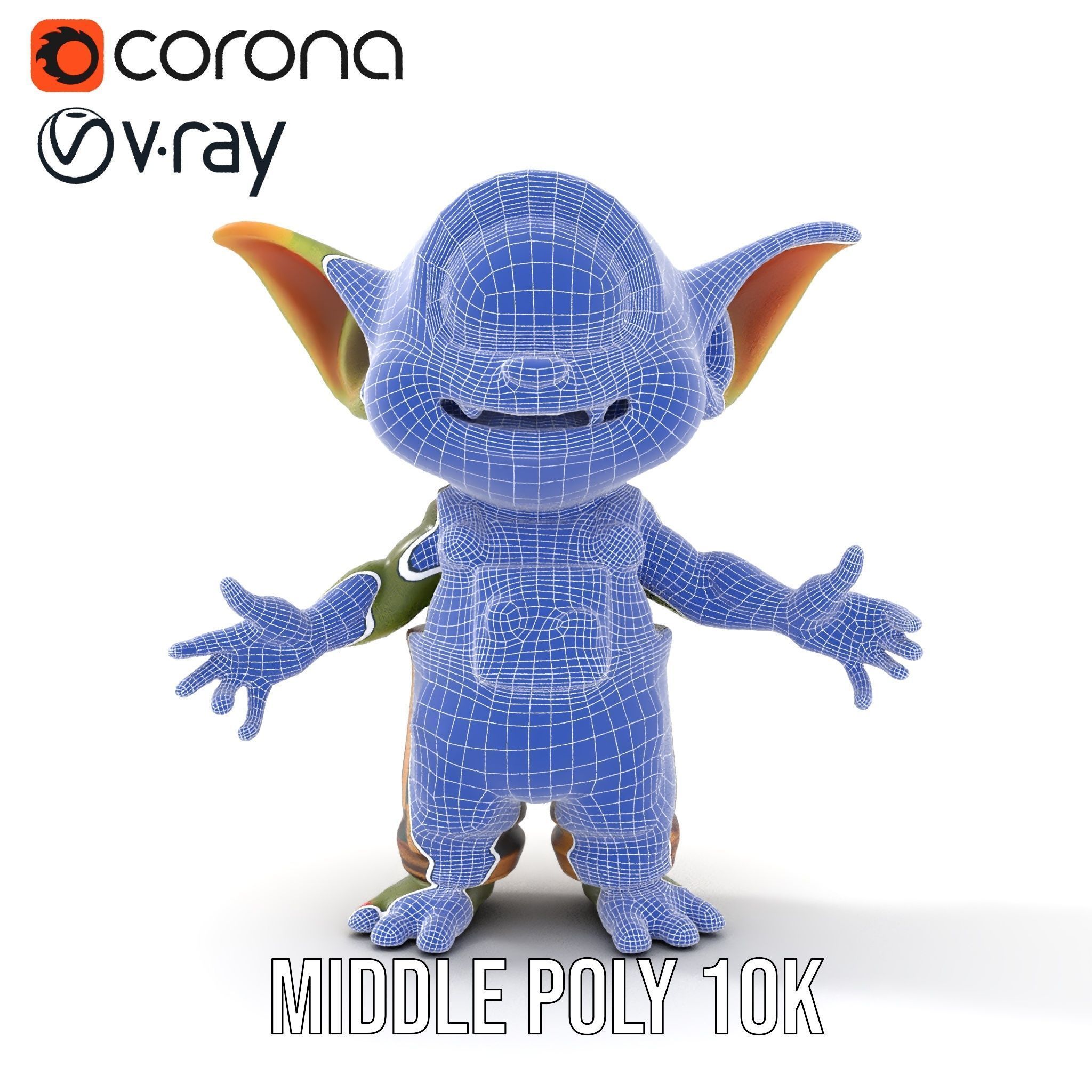 Cyclopean Goblin Child  Rigged and Animated D Character Model Low-poly 3D model_32