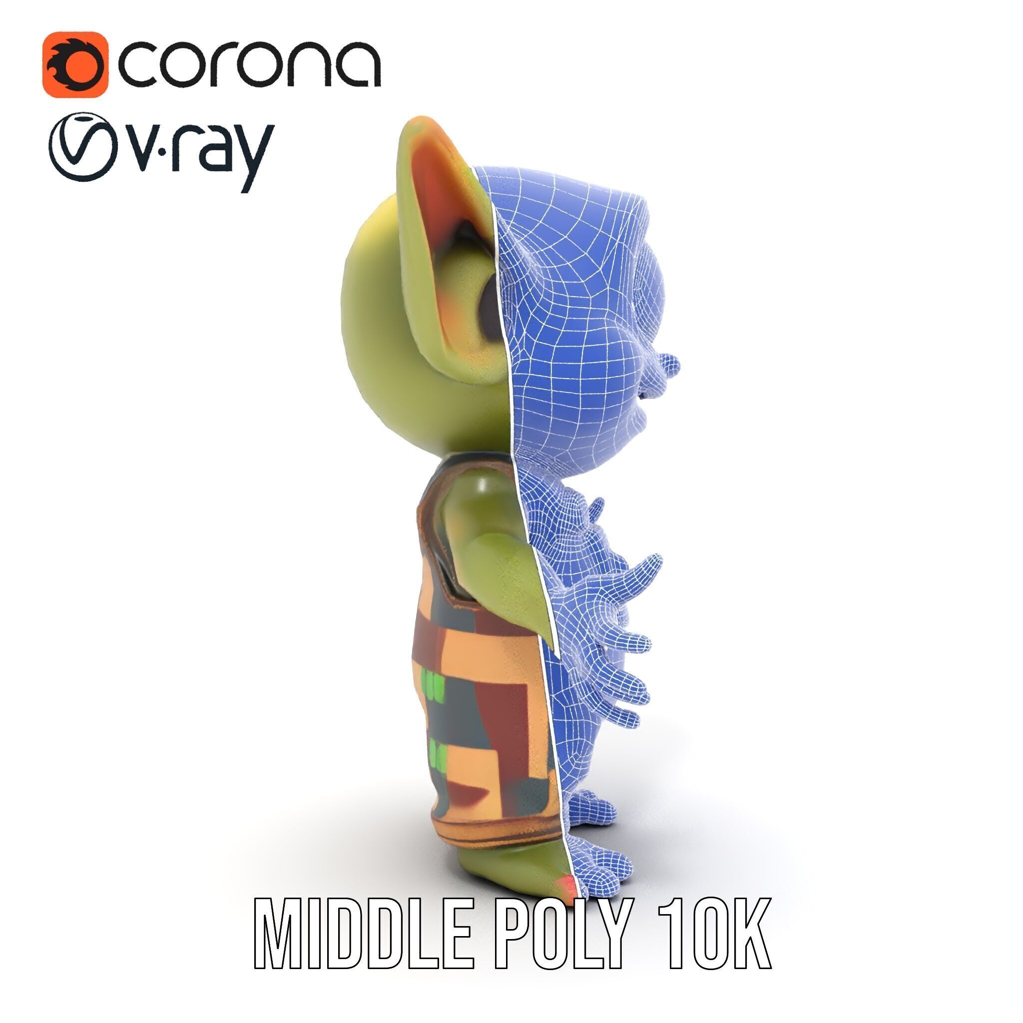 Cyclopean Goblin Child  Rigged and Animated D Character Model Low-poly 3D model_34