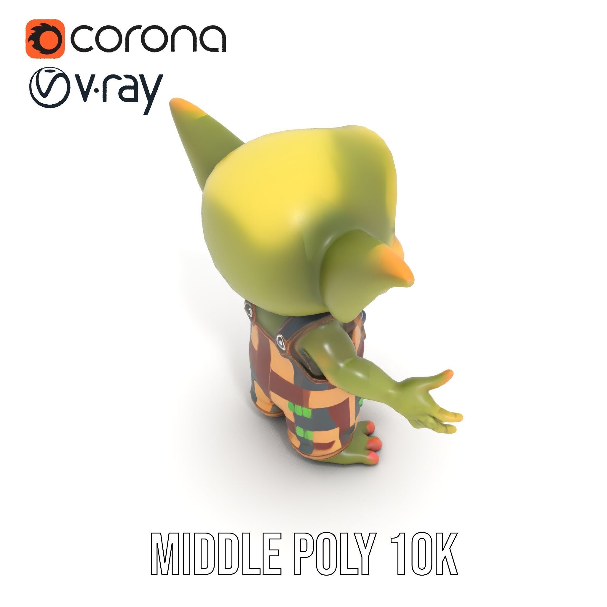 Cyclopean Goblin Child  Rigged and Animated D Character Model Low-poly 3D model_16