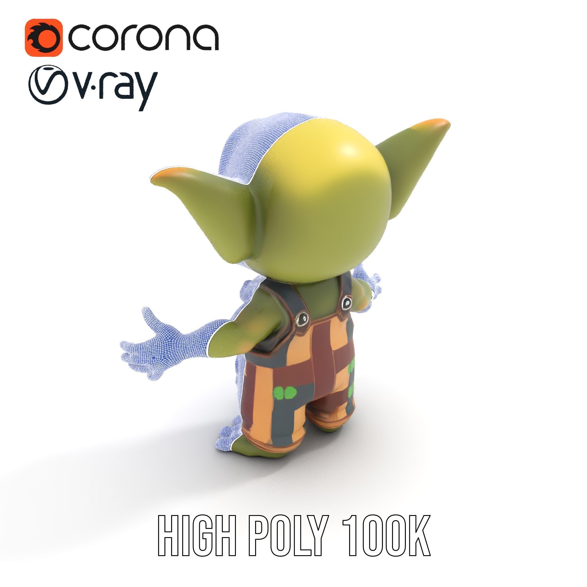 Cyclopean Goblin Child  Rigged and Animated D Character Model Low-poly 3D model_29