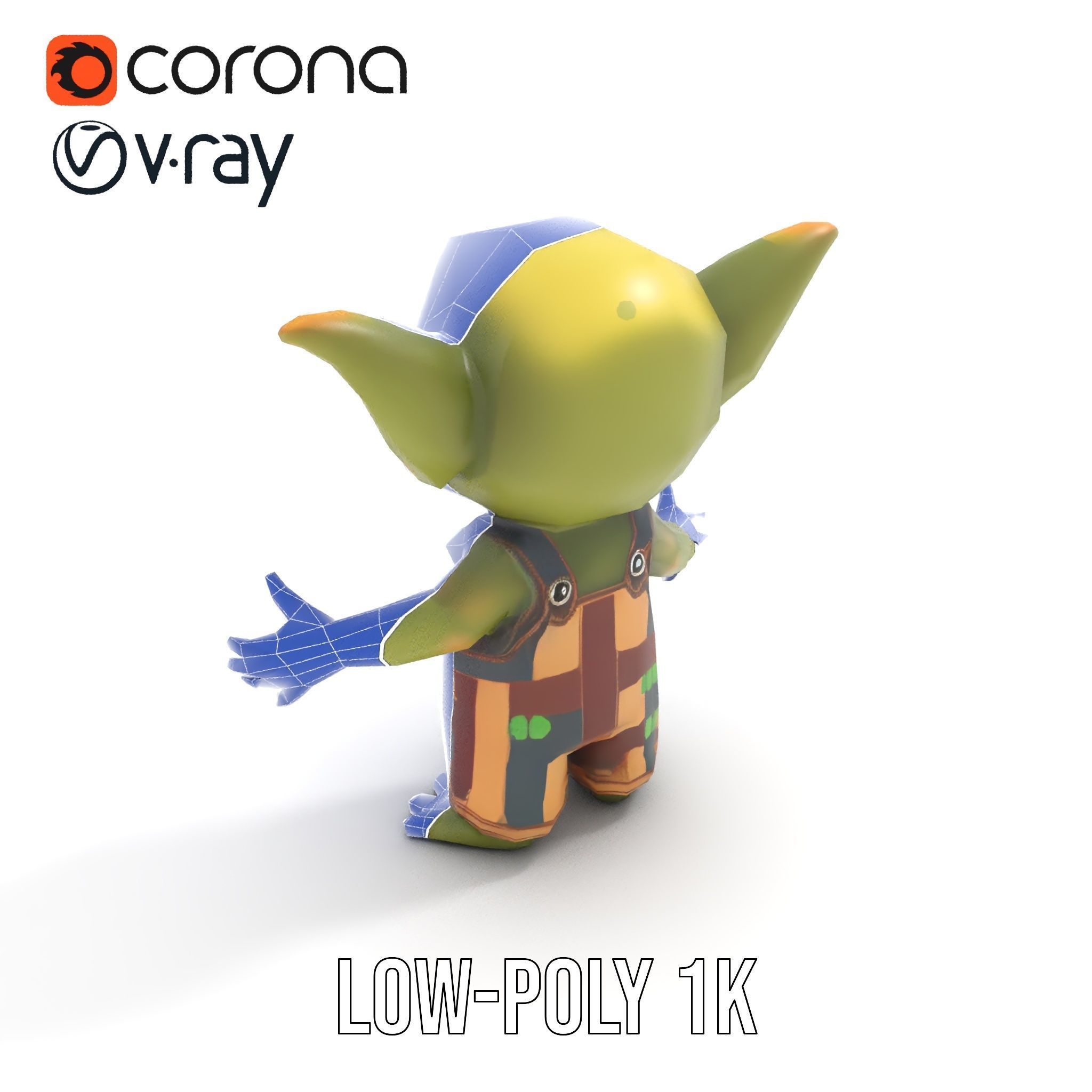 Cyclopean Goblin Child  Rigged and Animated D Character Model Low-poly 3D model_8