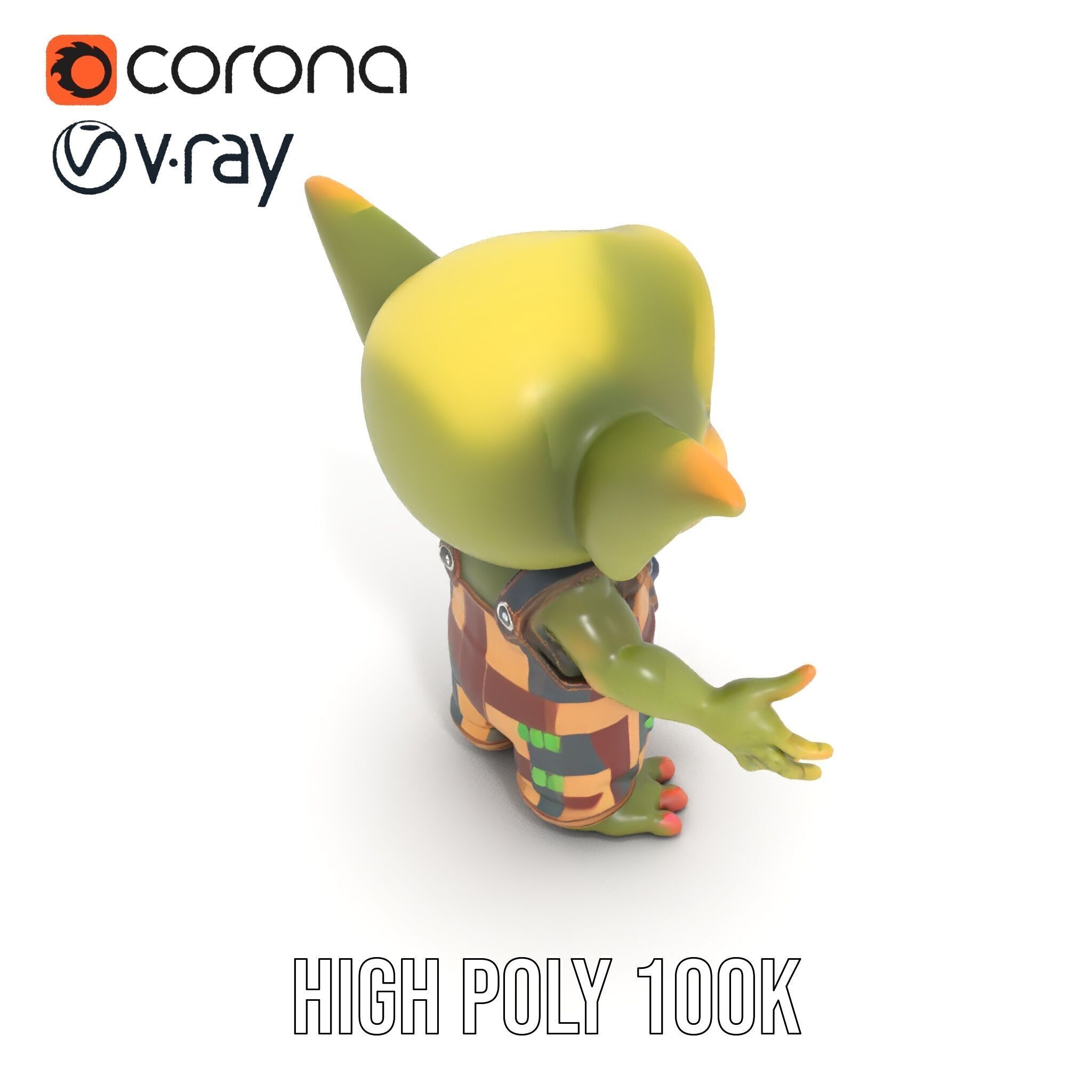 Cyclopean Goblin Child  Rigged and Animated D Character Model Low-poly 3D model_26