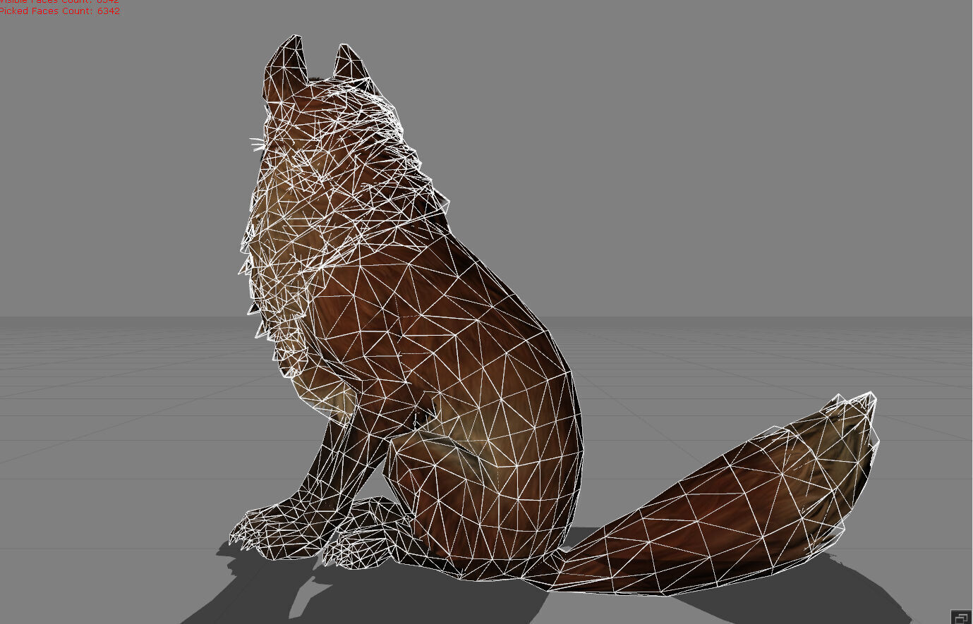 Fox Animal Low-poly 3D model_7